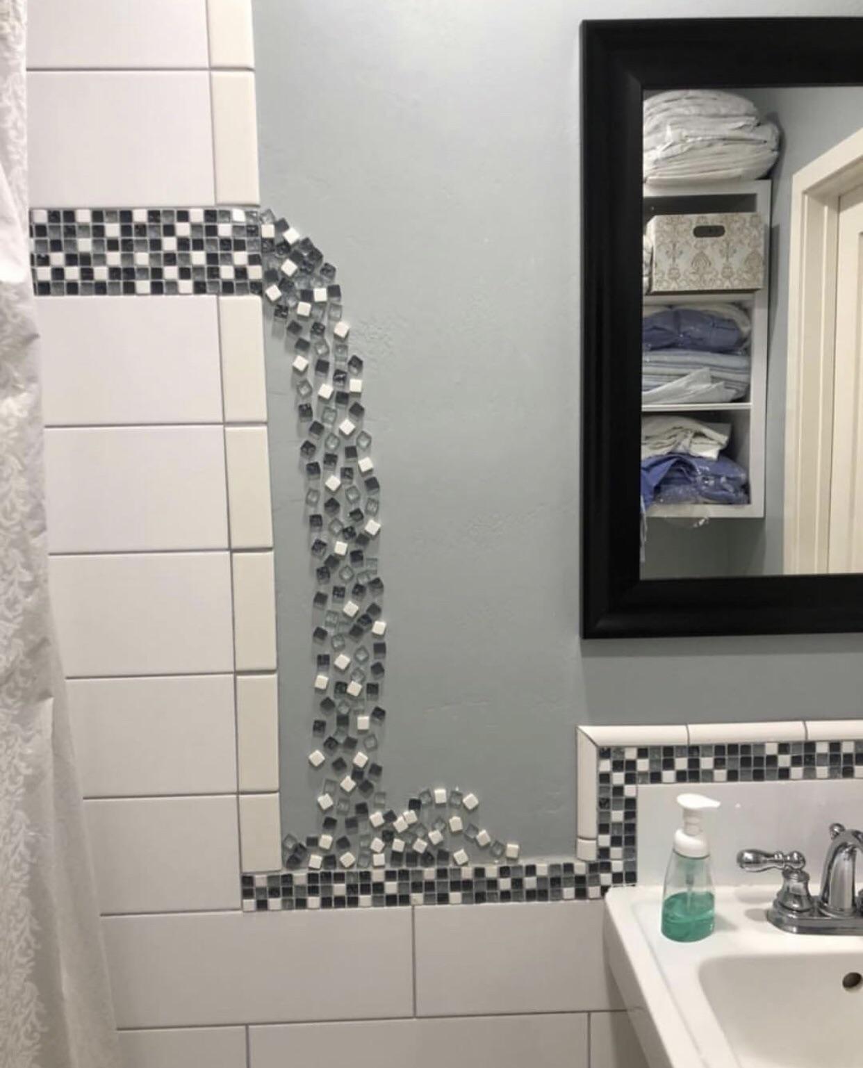 Would you like a cascading waterfall of tiles in your bathroom? r/DiWHY