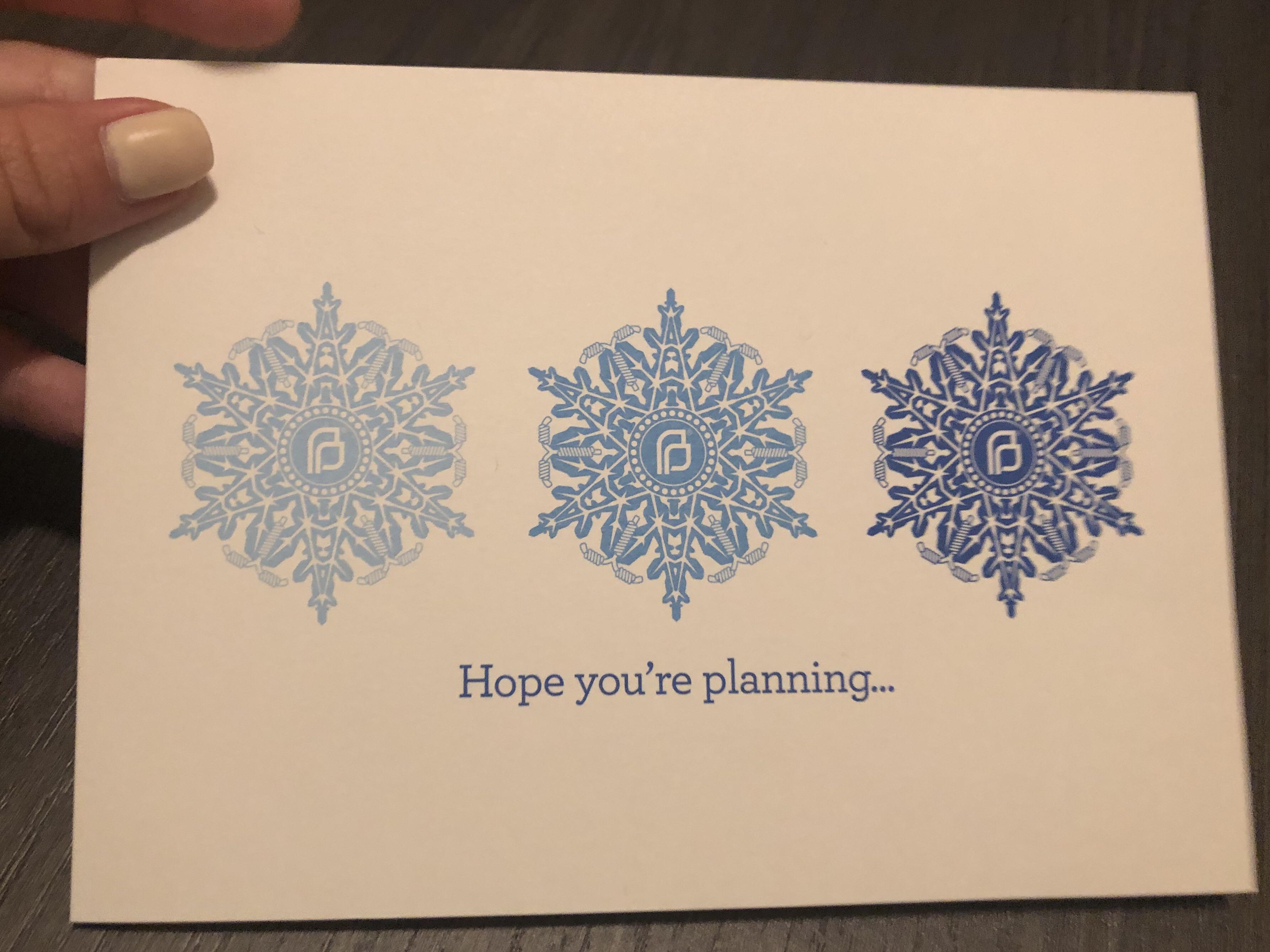 Planned Parenthood holiday card snowflakes made of IUD’s! r/DesignPorn