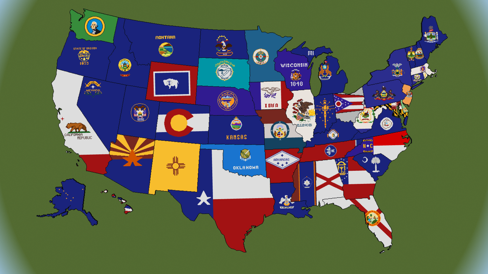 Completed United States Flag Map in Minecraft as well. : r