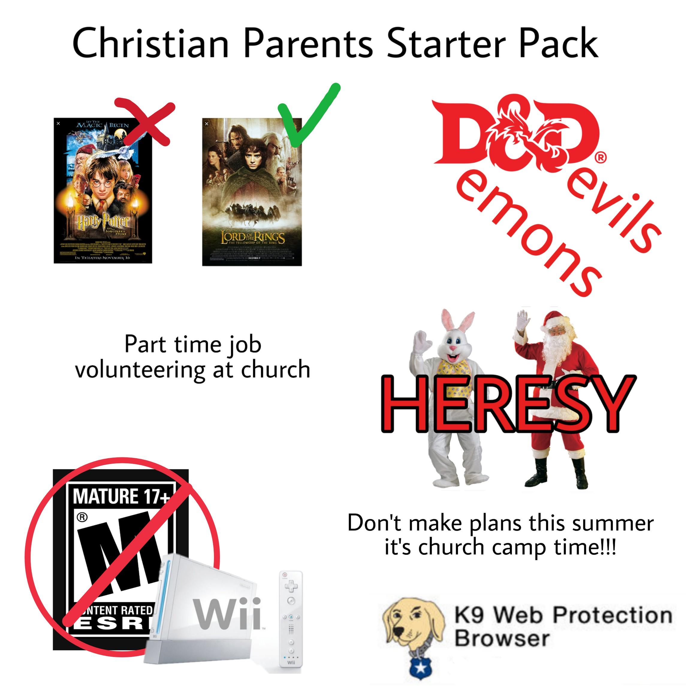 Christian Parents Starter Pack r/starterpacks