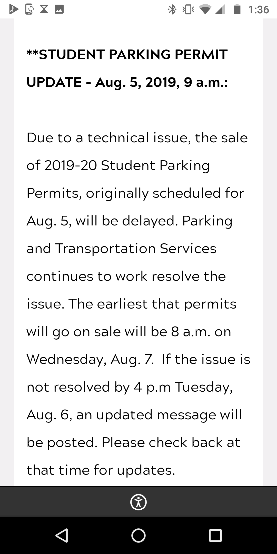 Student parking permits sale delayed r/VirginiaTech