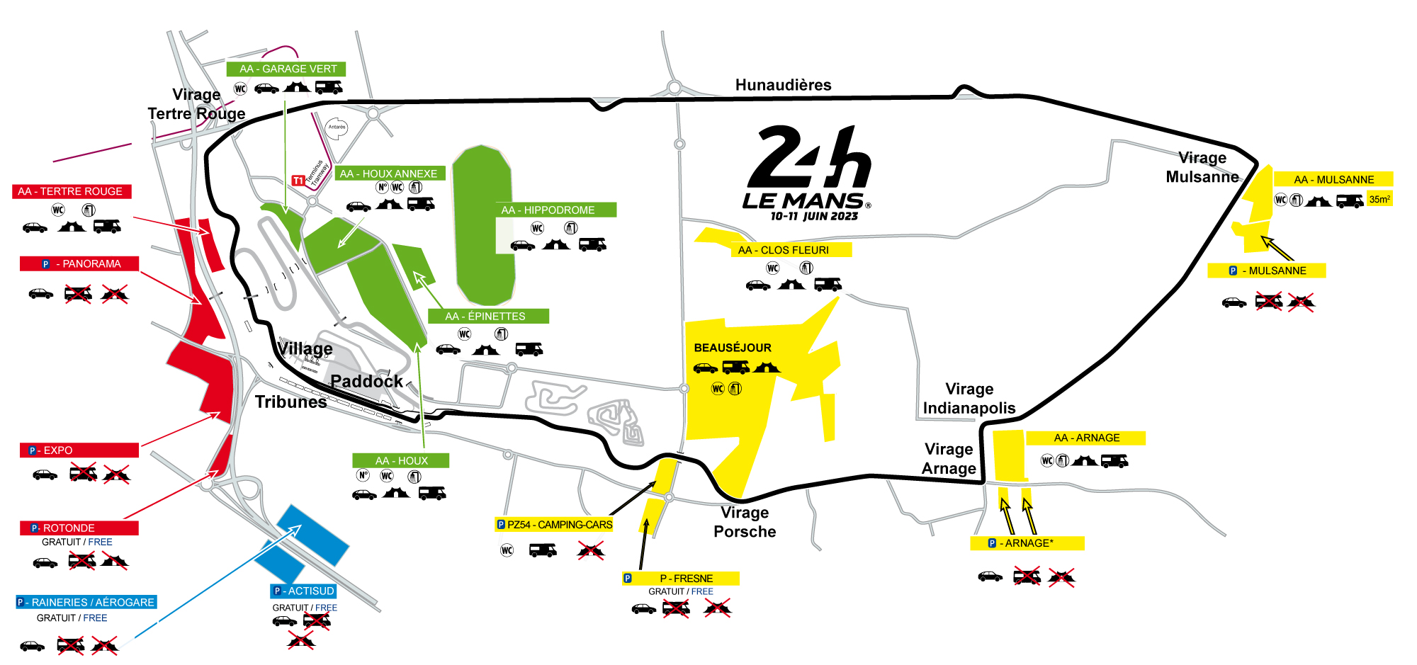 Le Mans 24hr 2023 Parking Map (Includes Free Parking) r/lemans