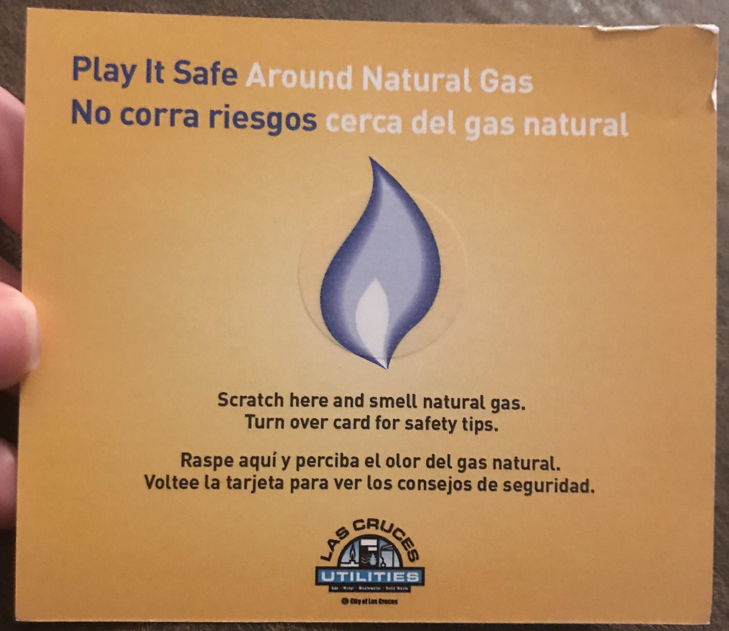 This scratch n’ sniff card sent by our utility company smells like