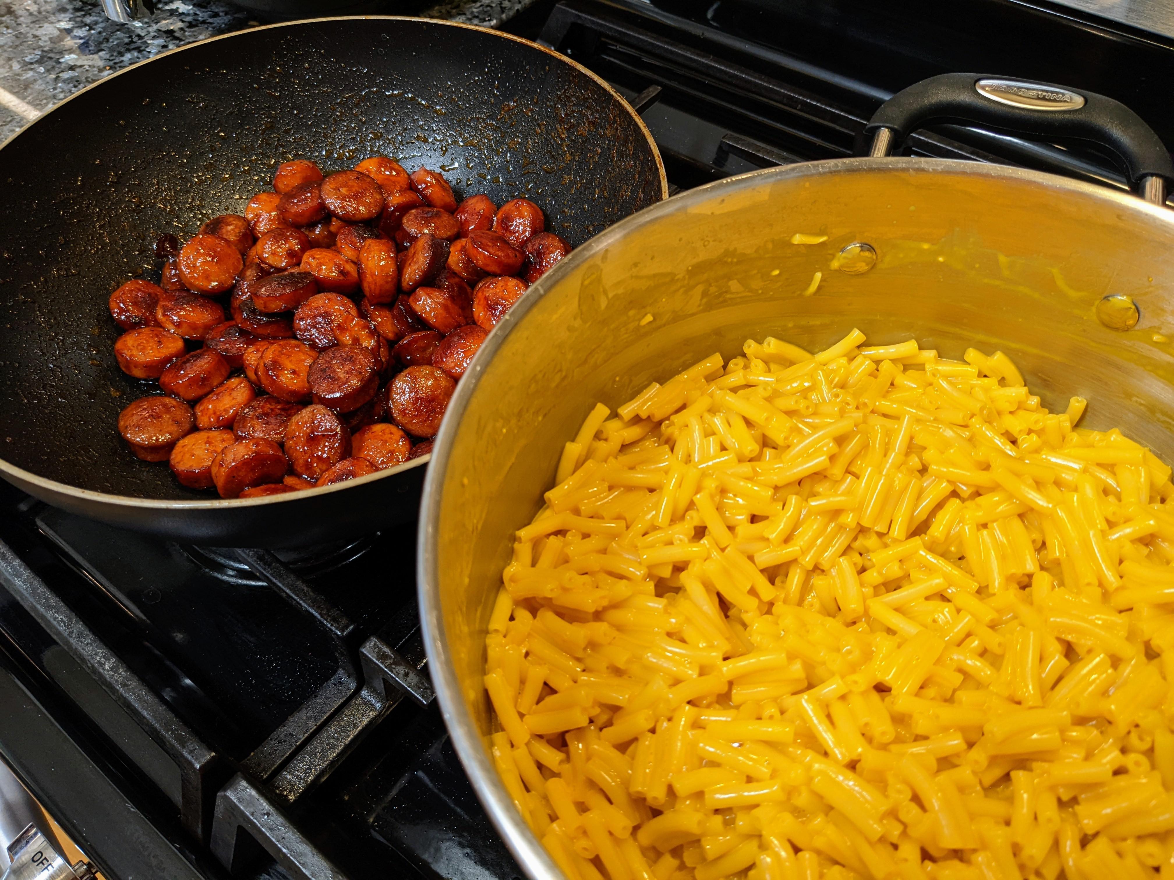 SomeBabble [Homemade] Mac and Cheese with Hot Dogs