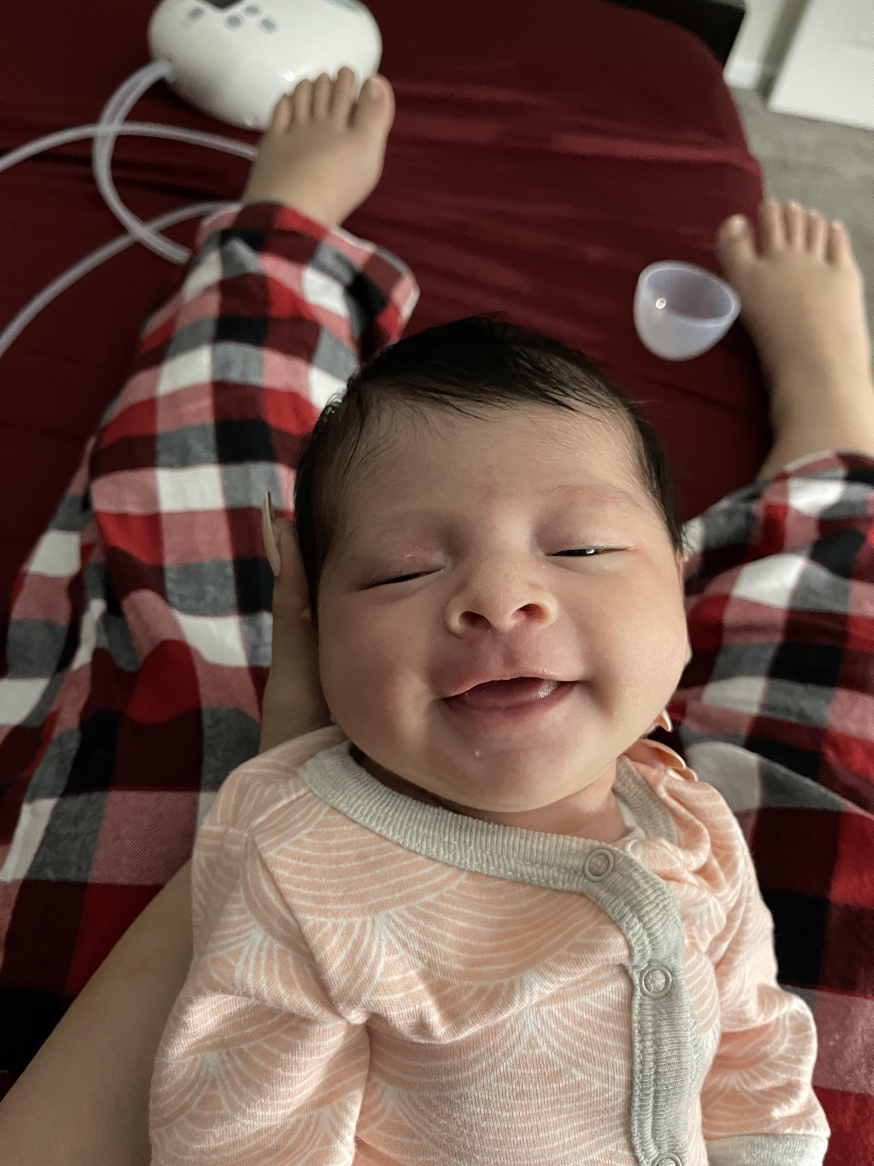 My 3 week old a week ago after our first successful breast feeding. She