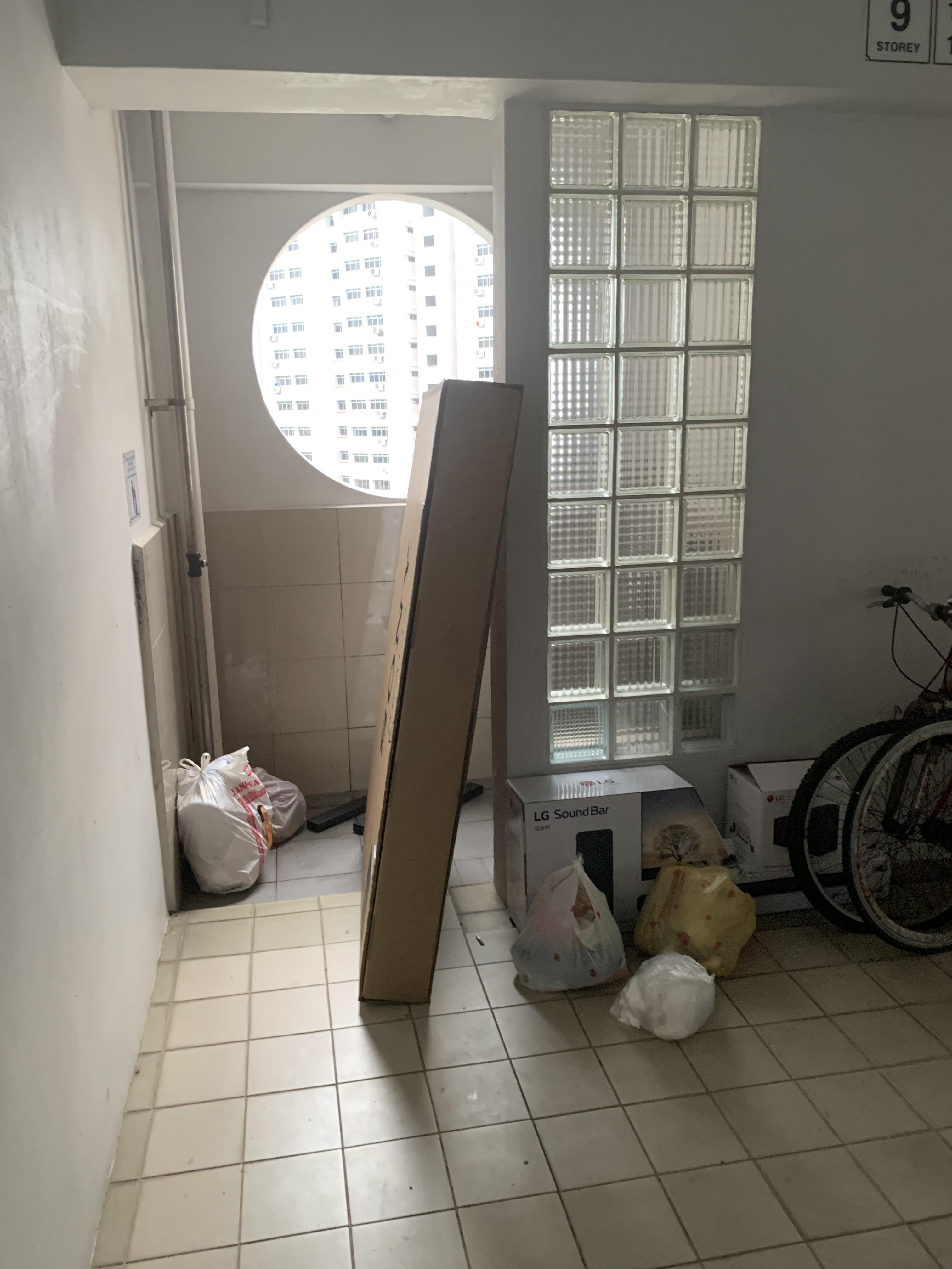 Dirty basketball court? I raise you with my life lobby rubbish chute