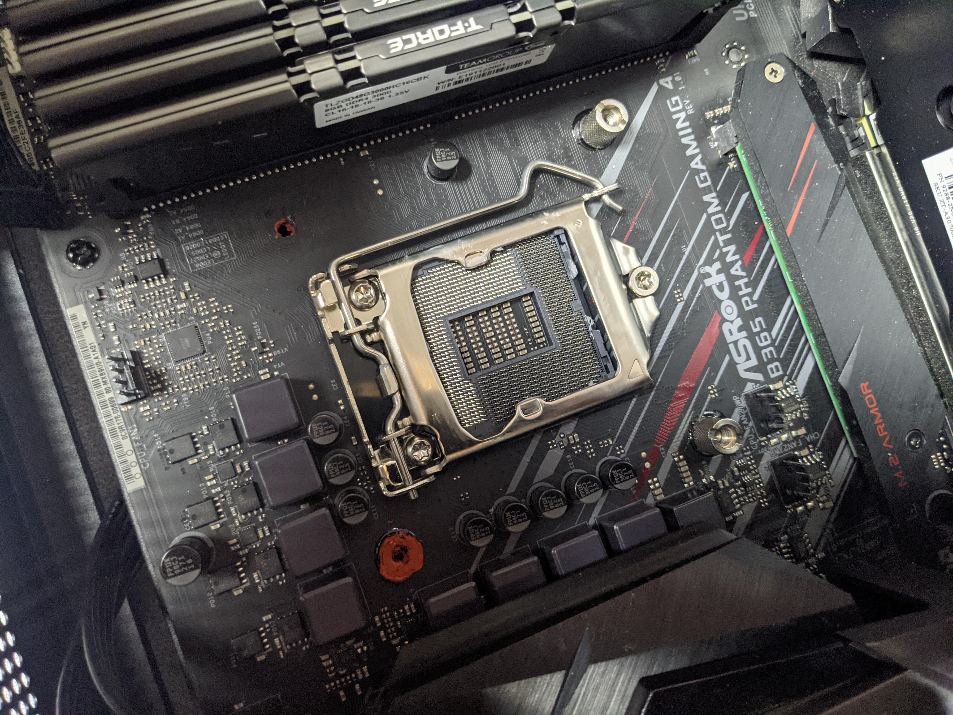 Kid decided that he didn't need a back plate for his CPU cooler