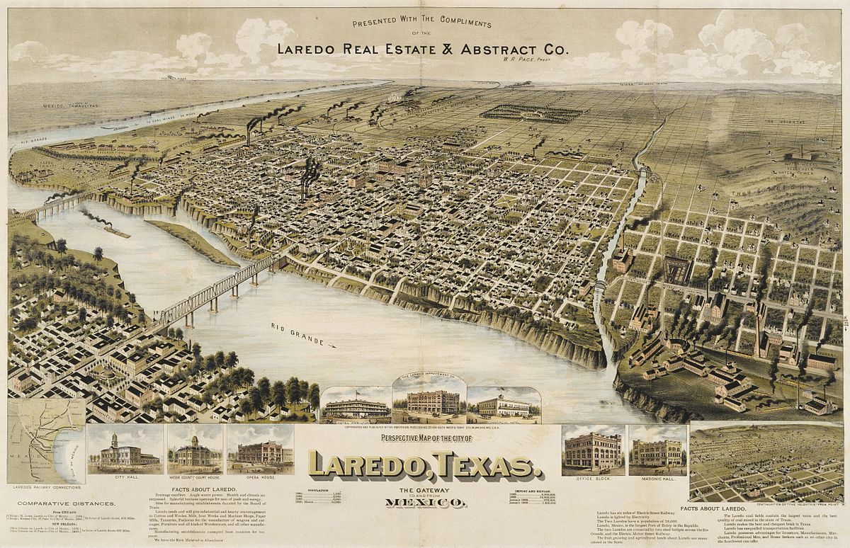 Laredo, Texas, USA, 1892. r/papertowns