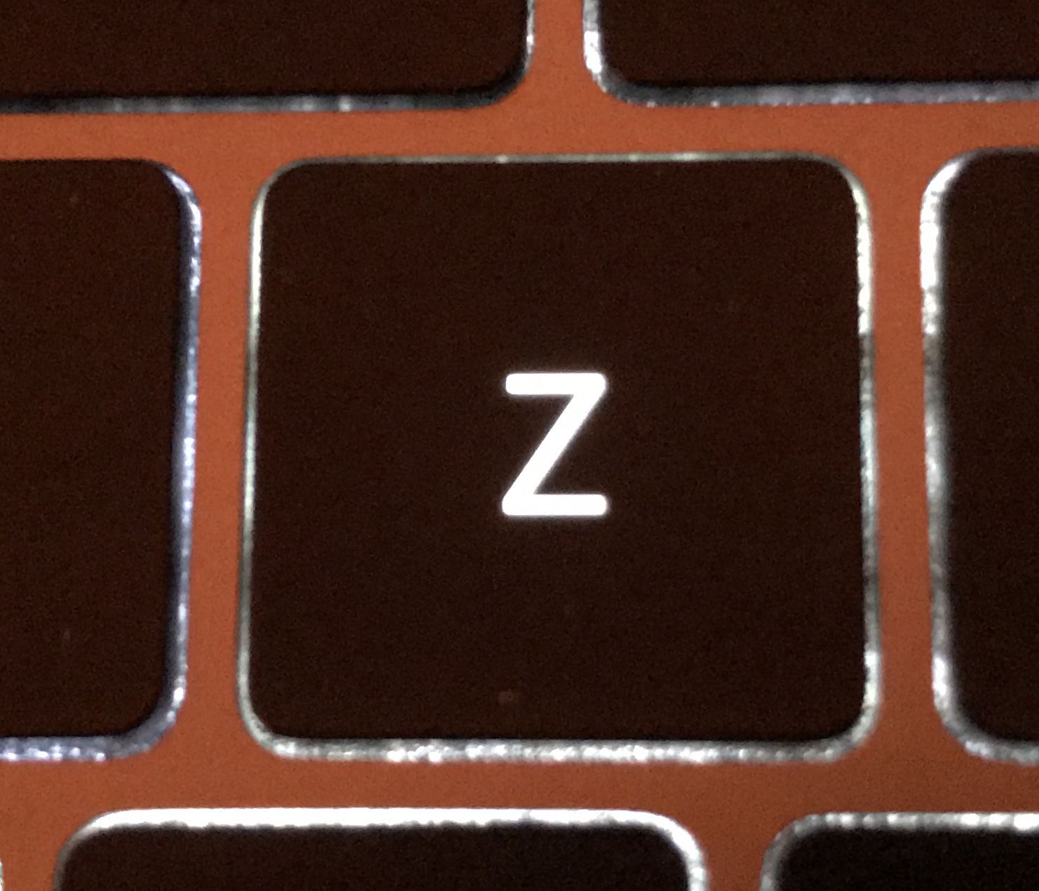 Here is what the letter Z on my keyboard looks like when I take a