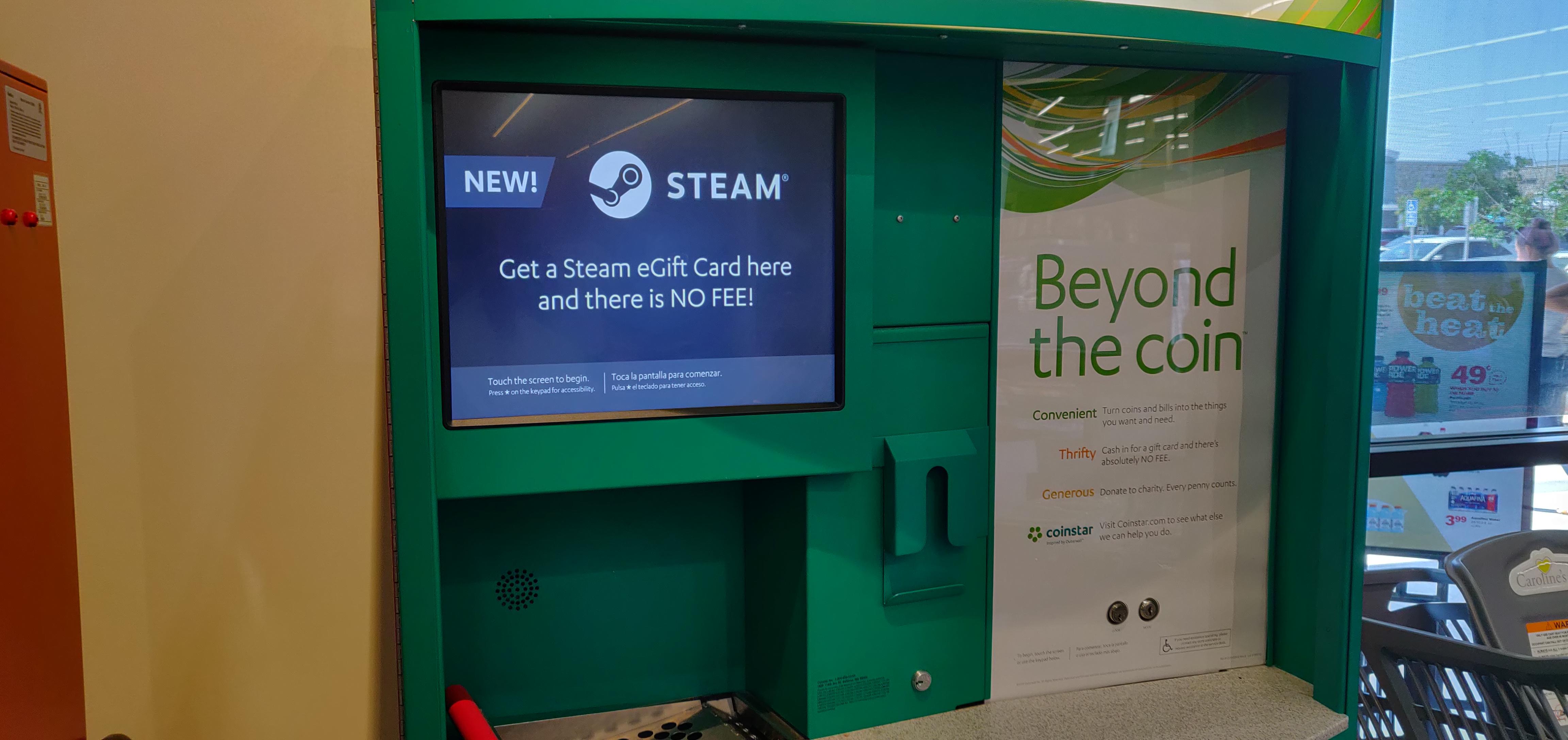 TIL You can use a Coinstar machine and cashout for a Steam
