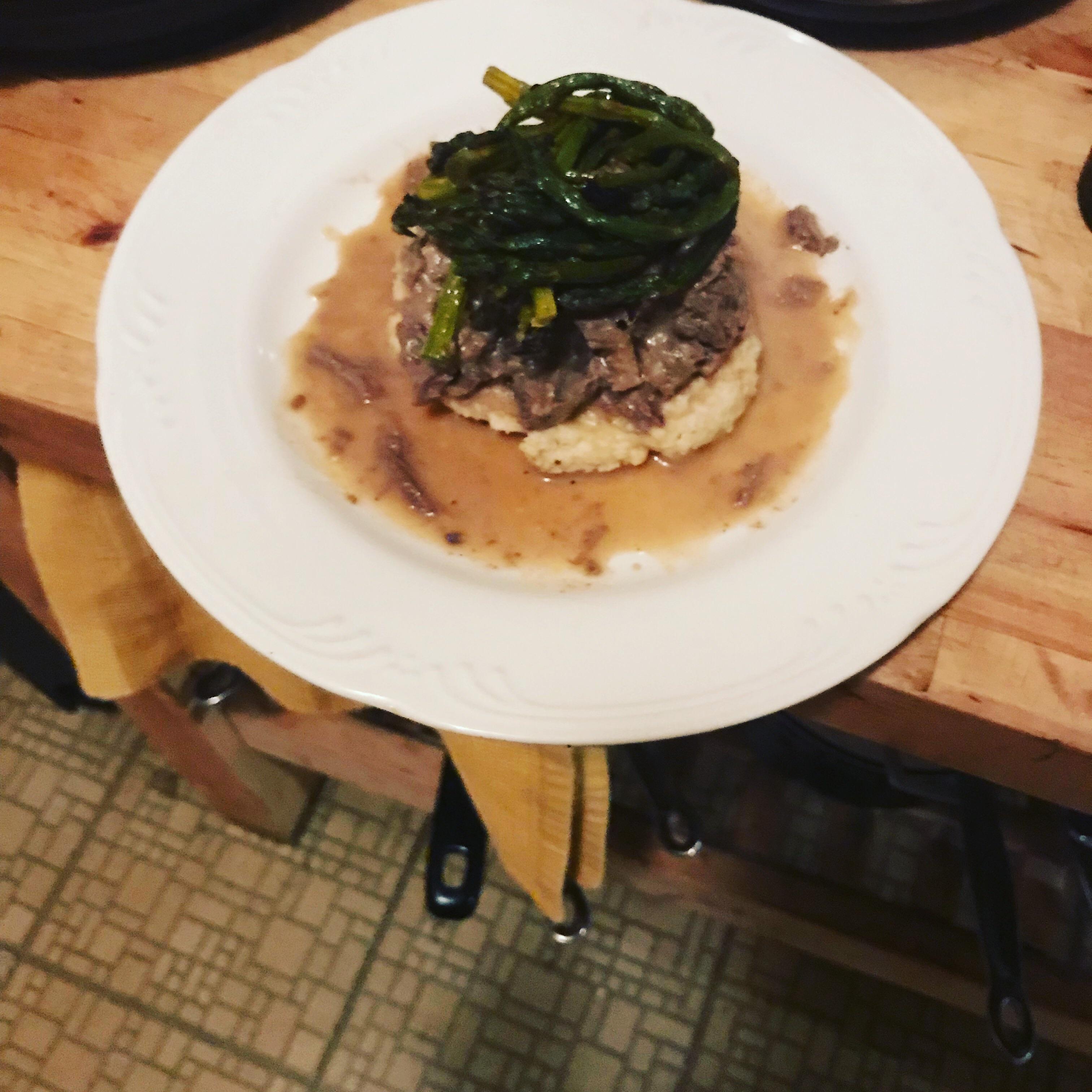 [Homemade] White wine and Dijon Braised beef short ribs with grilled