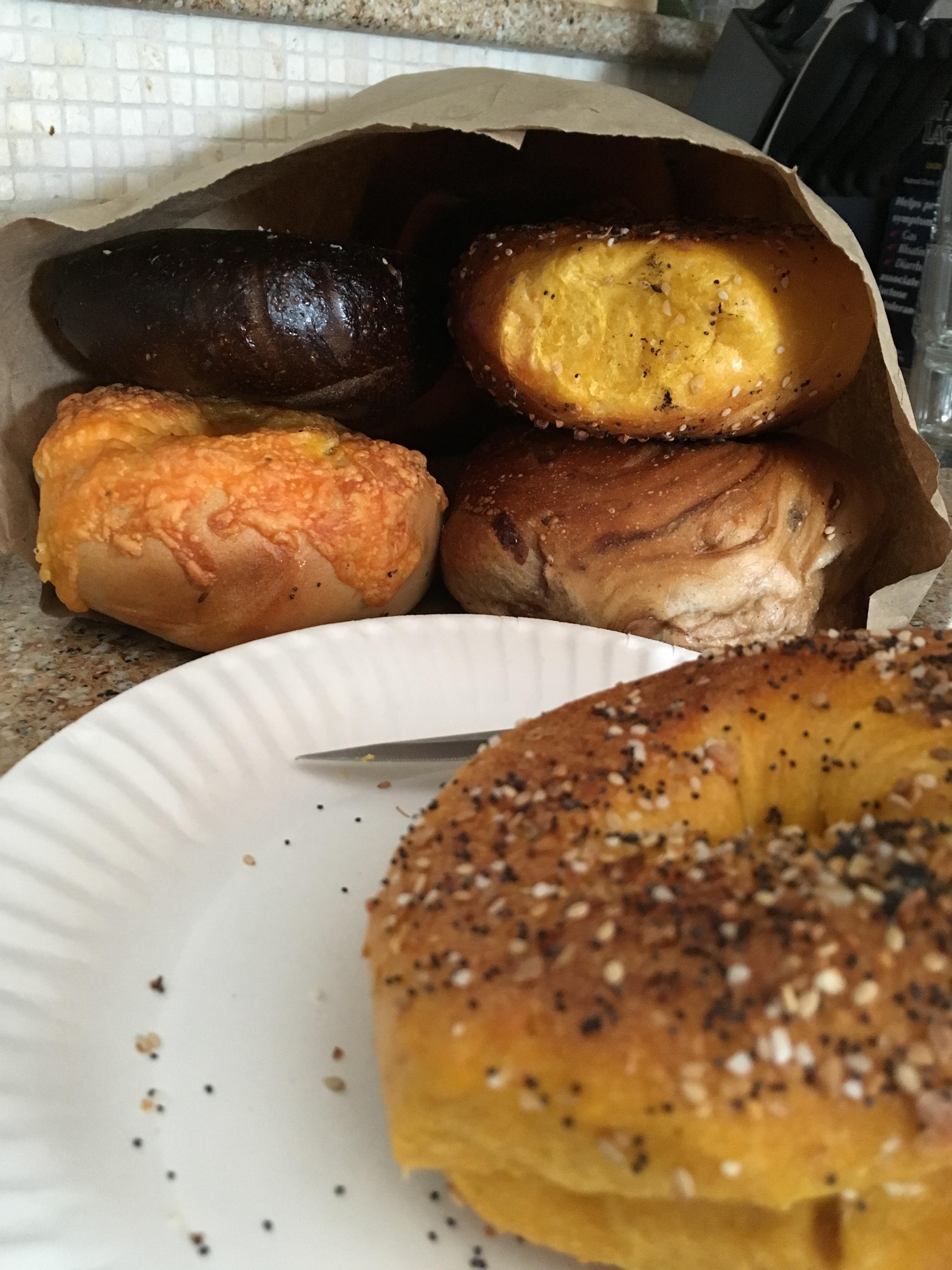 New York baker's dozen EggEverything, Egg, Cheddar Asiago, Cinnamon