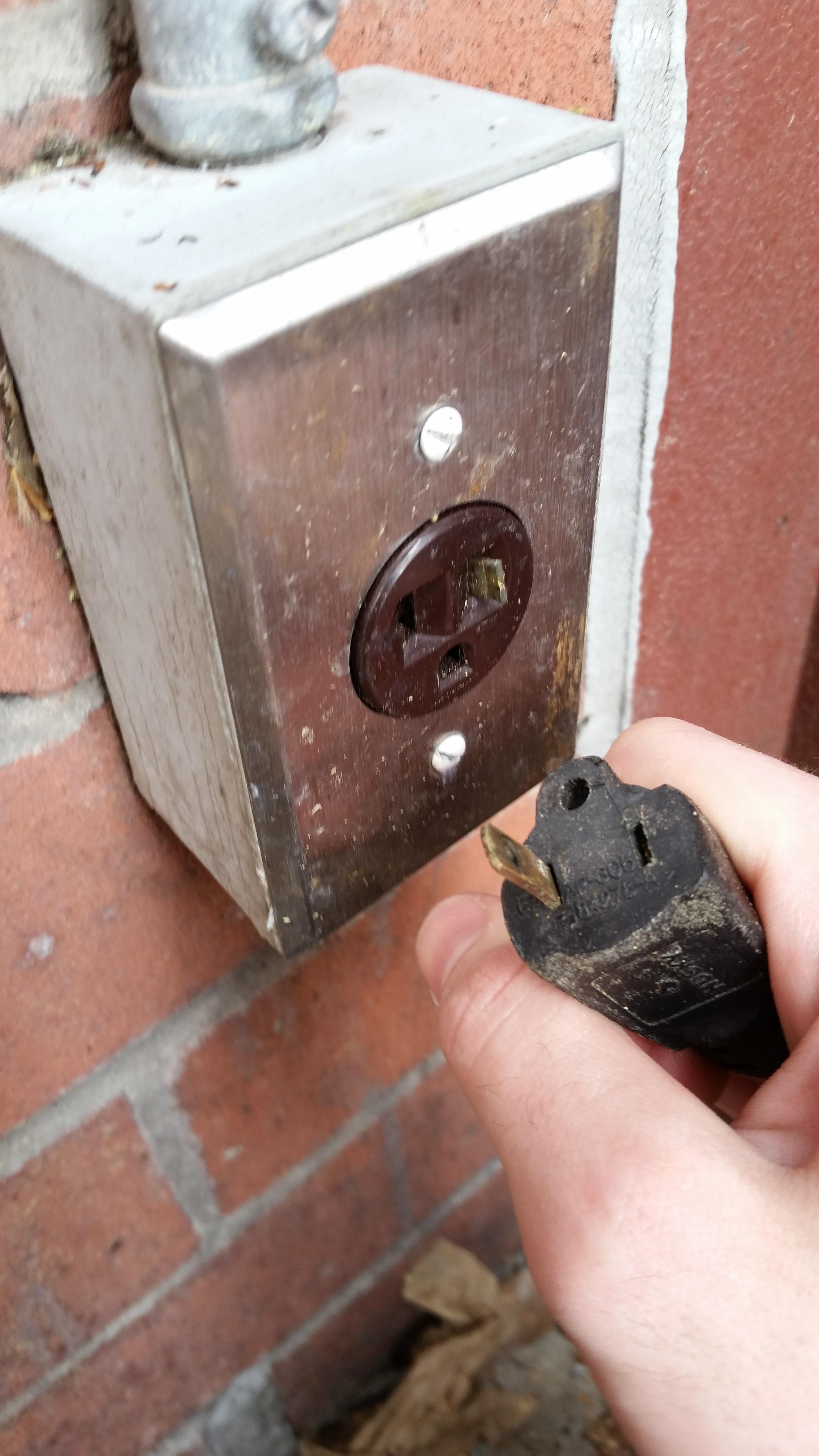 Boss broke the plug arm off in the outlet and didn't tell