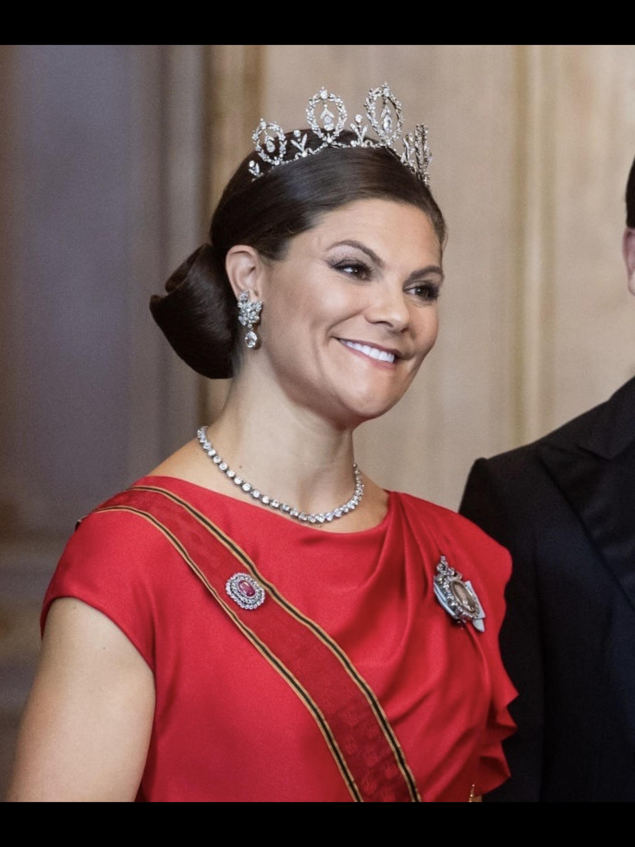 Crown Princess Victoria of Sweden wore the Connaught Diamond Tiara for