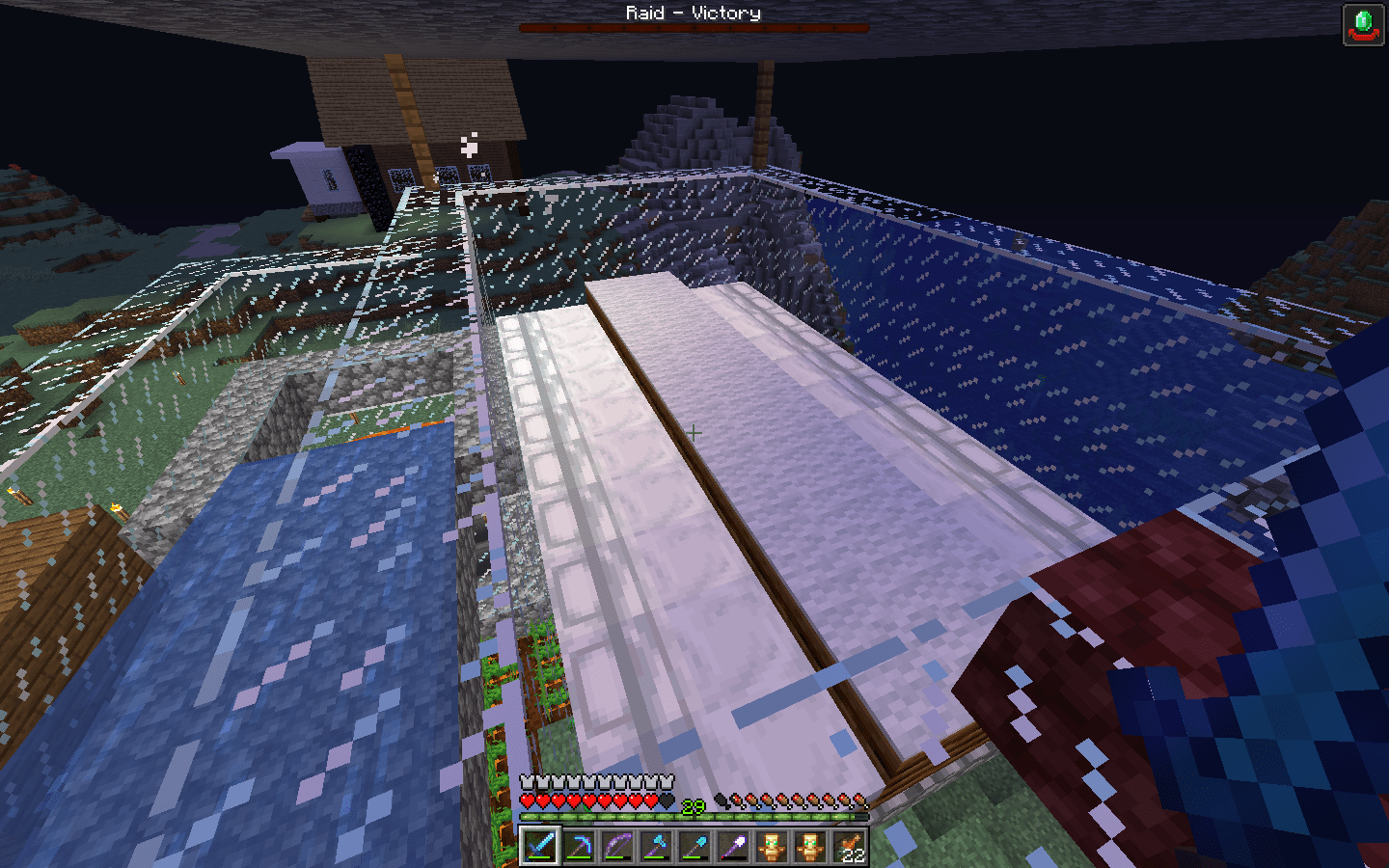 The fireworks that the villagers get when winning a pillager raid just