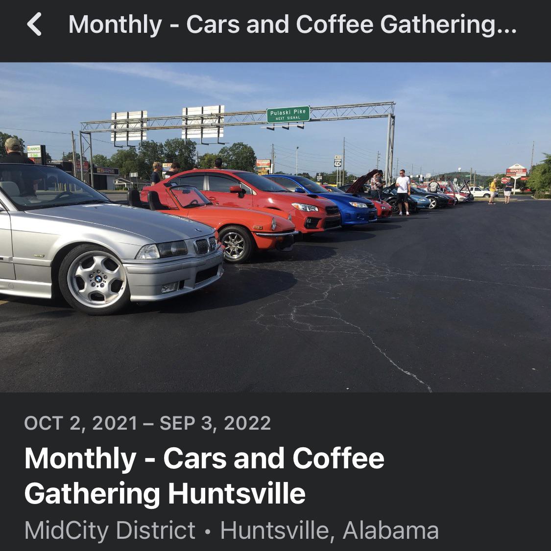 Huntsville Cars and Coffee moving to MidCity r/HuntsvilleAlabama