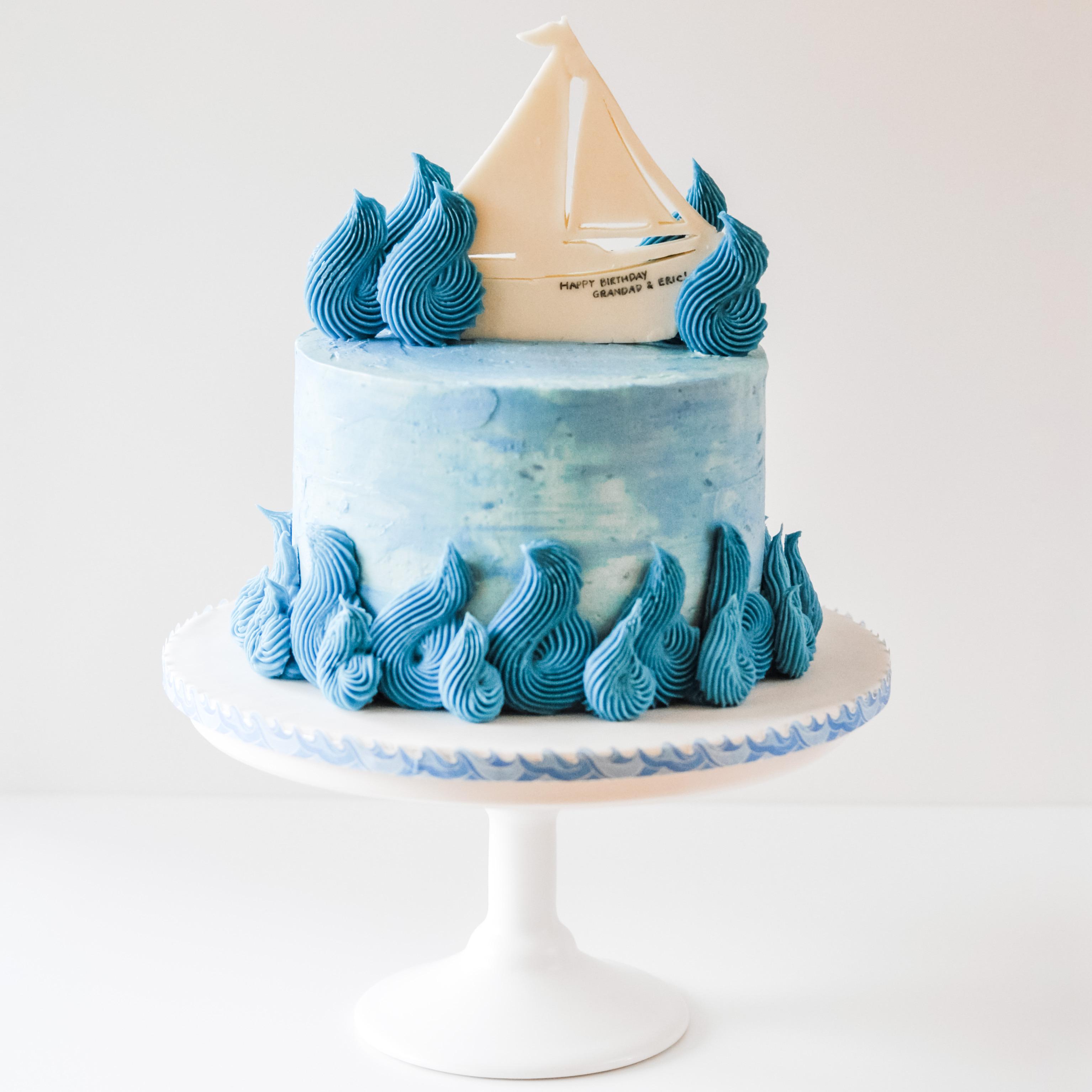 White Chocolate Italian Meringue Buttercream Cake with a modeling