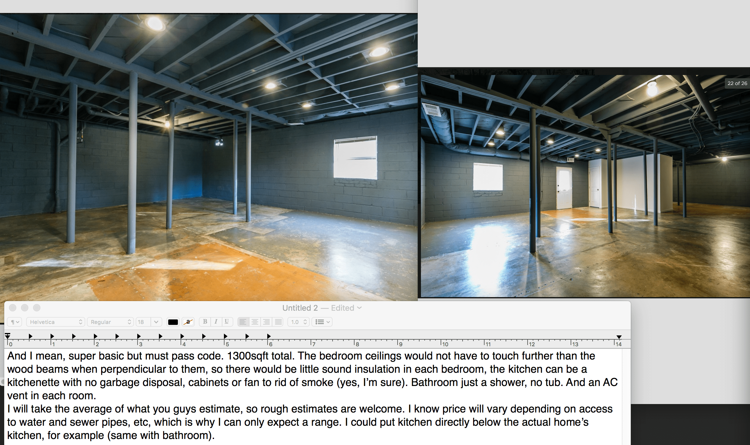 How much, roughly, would it cost to add a kitchen, bathroom and 2