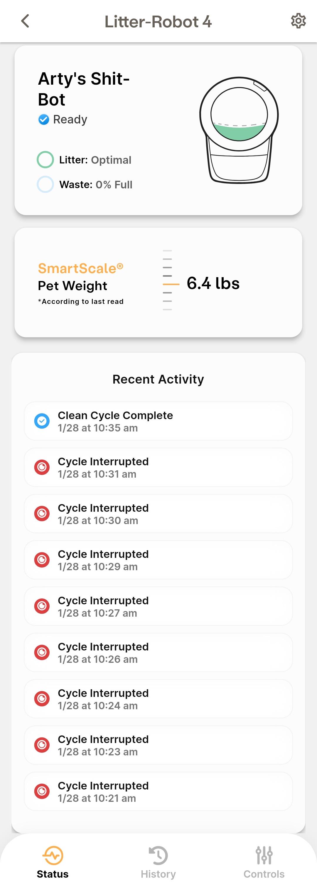 Constant interruptions. I hope the novelty wears off soon. r/litterrobot