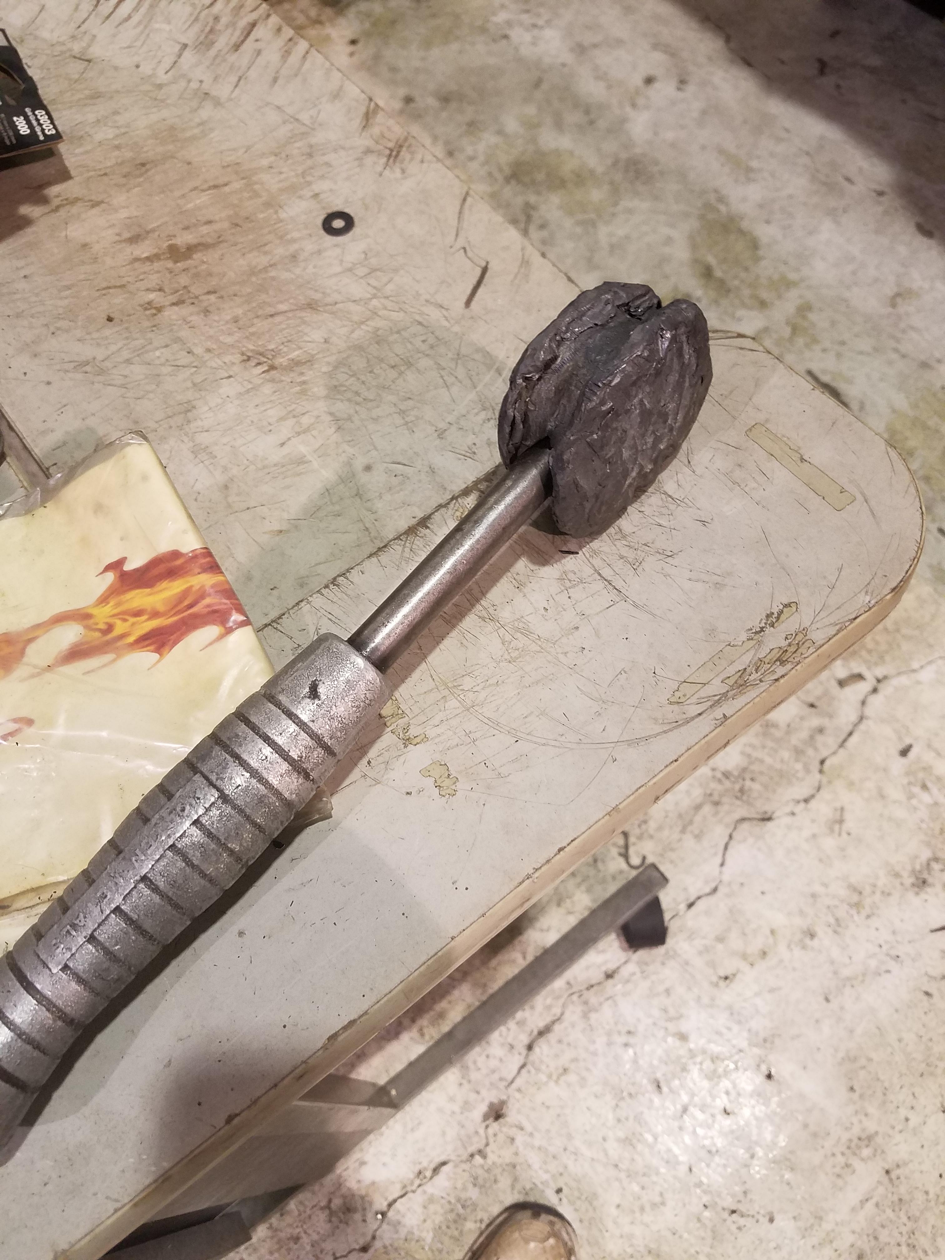 This lead hammer that's been just about hammered out r/Wellworn