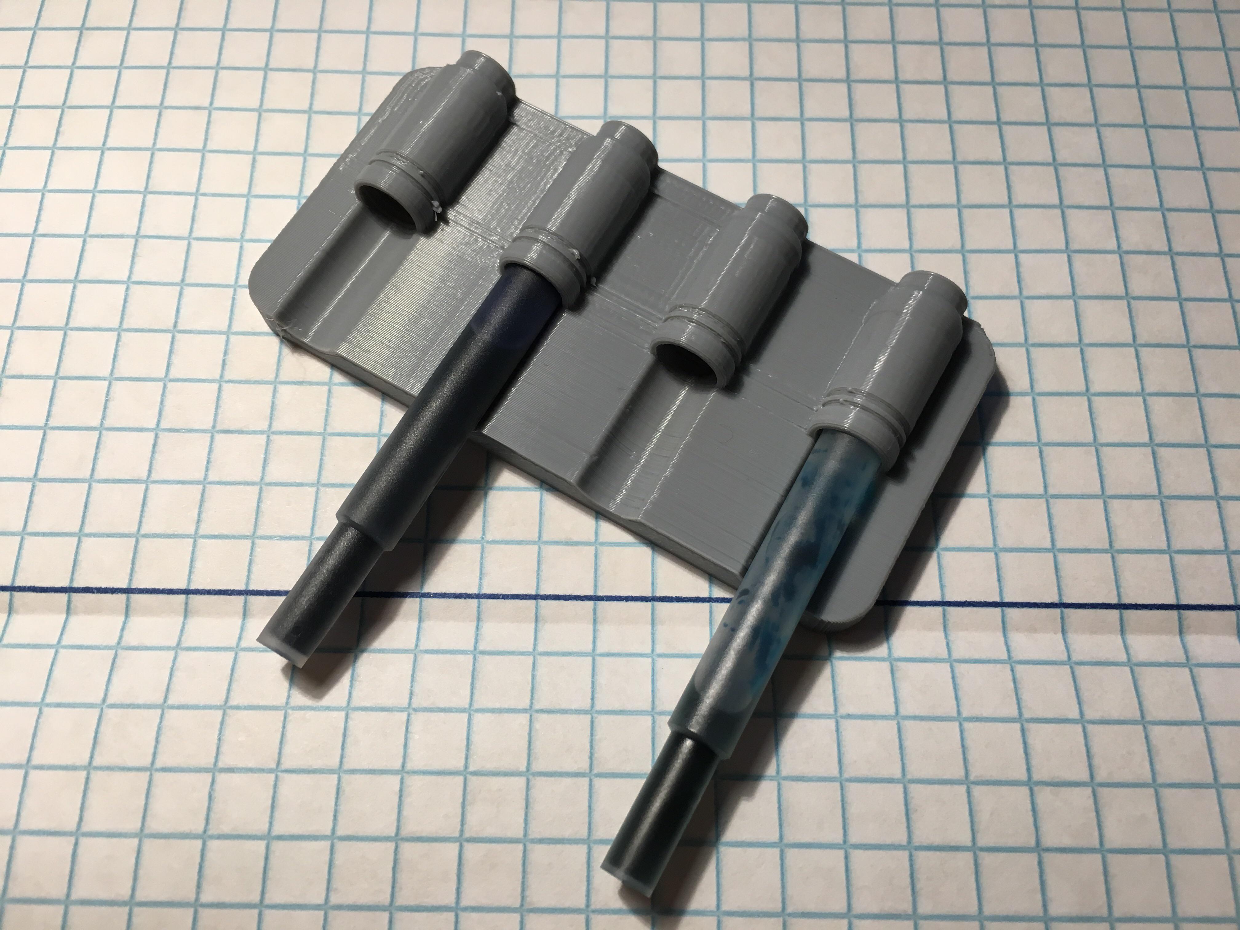 I made a Lamy ink cartridge mount for open cartridges. r/3Dprinting