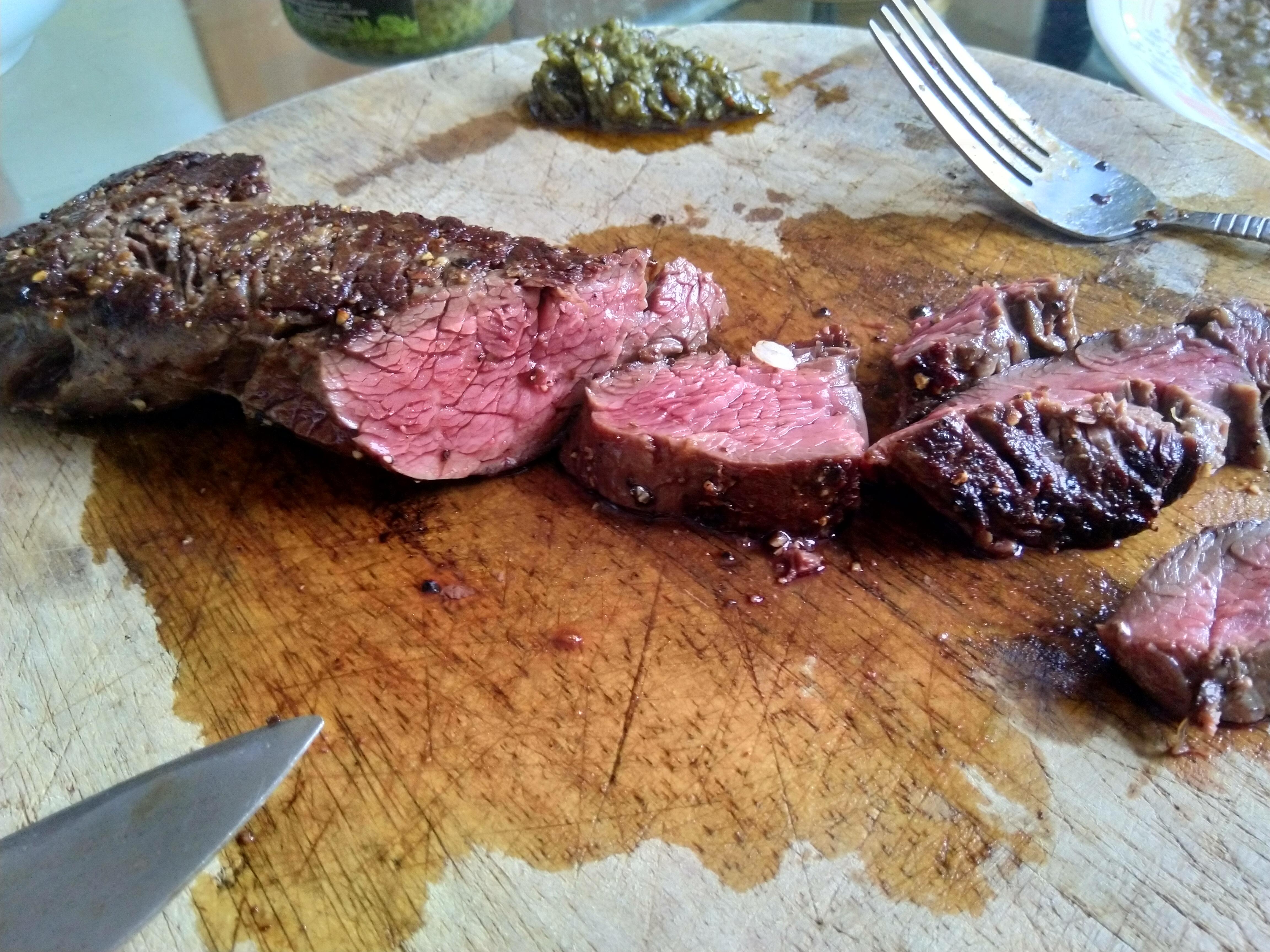 Just cooked a perfect hanger steak r/steak