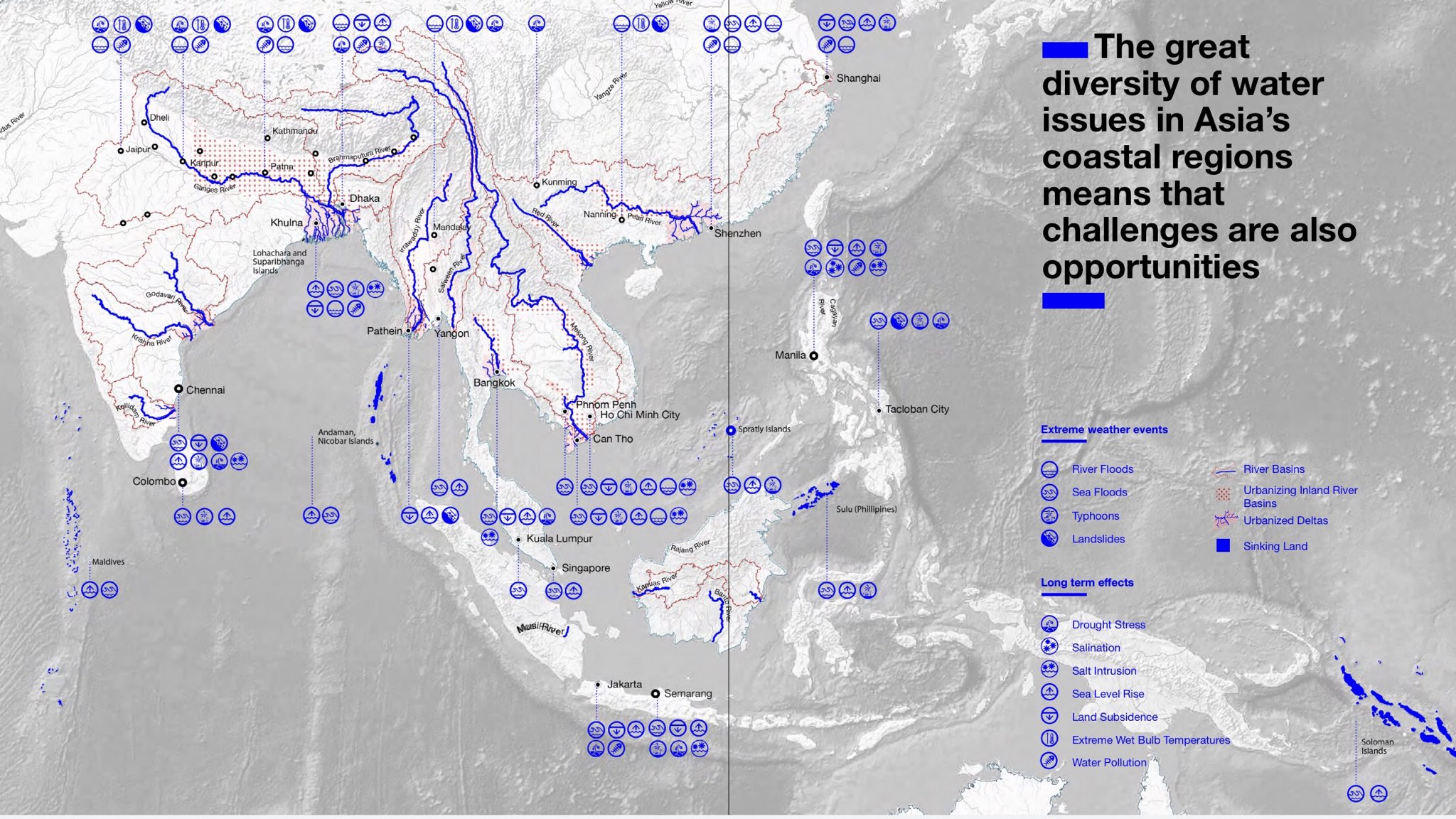 The great diversity of water issues in Asia's coastal regions r/MapPorn