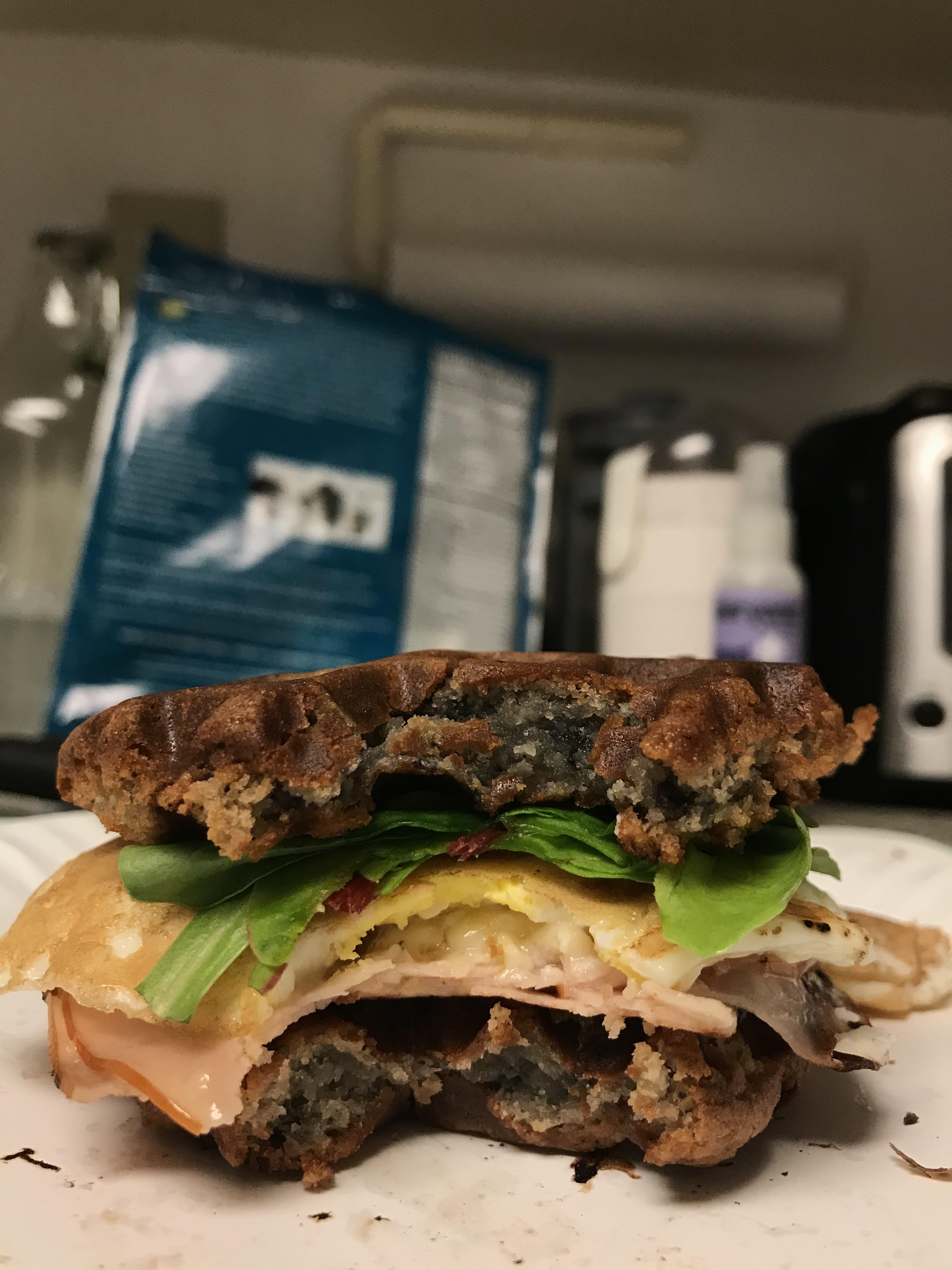 Blueberry Muffin Waffle Sammy r/Breakfast