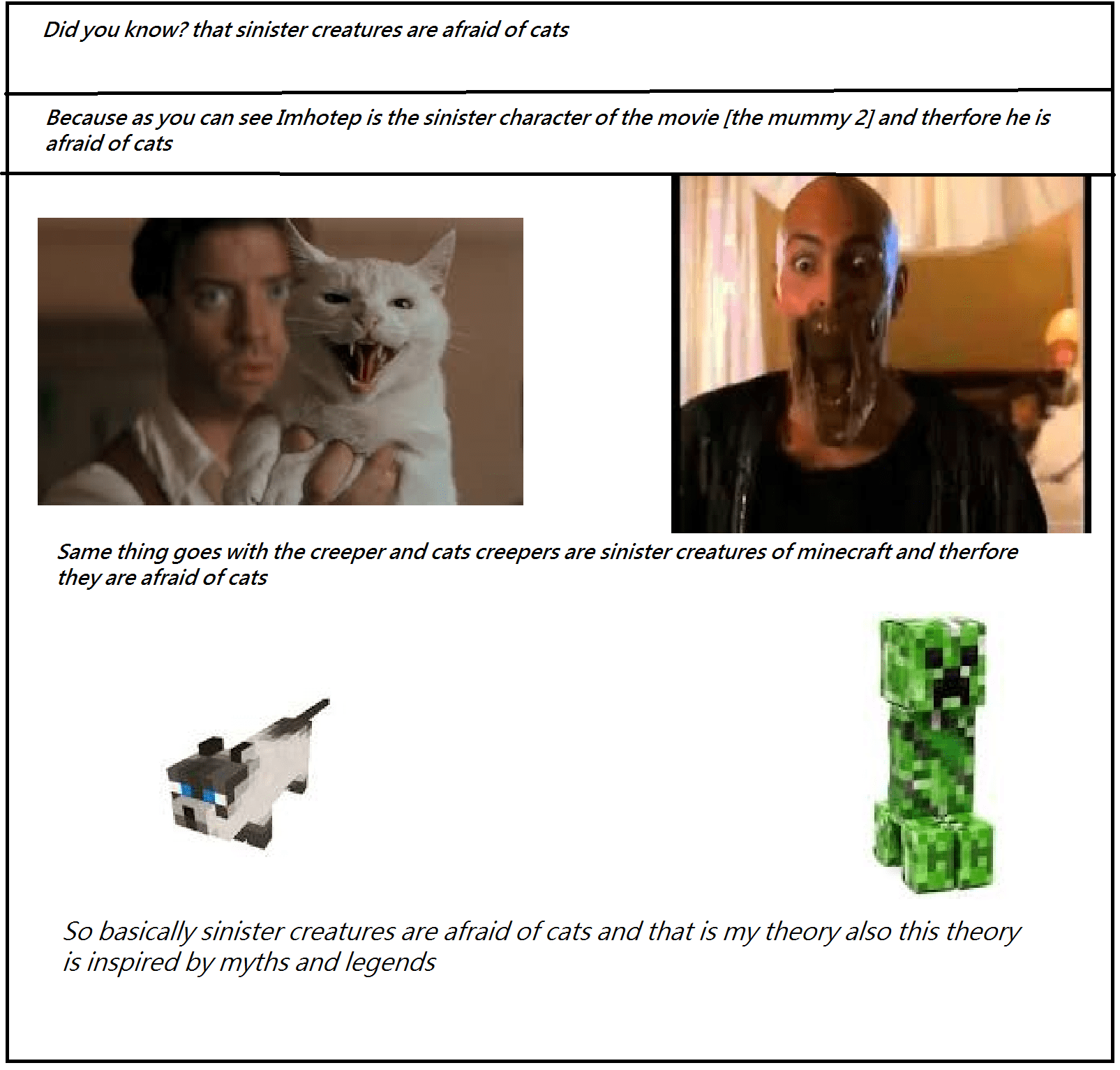 this is my theory about why creepers are afraid of cats r/MinecraftMemes