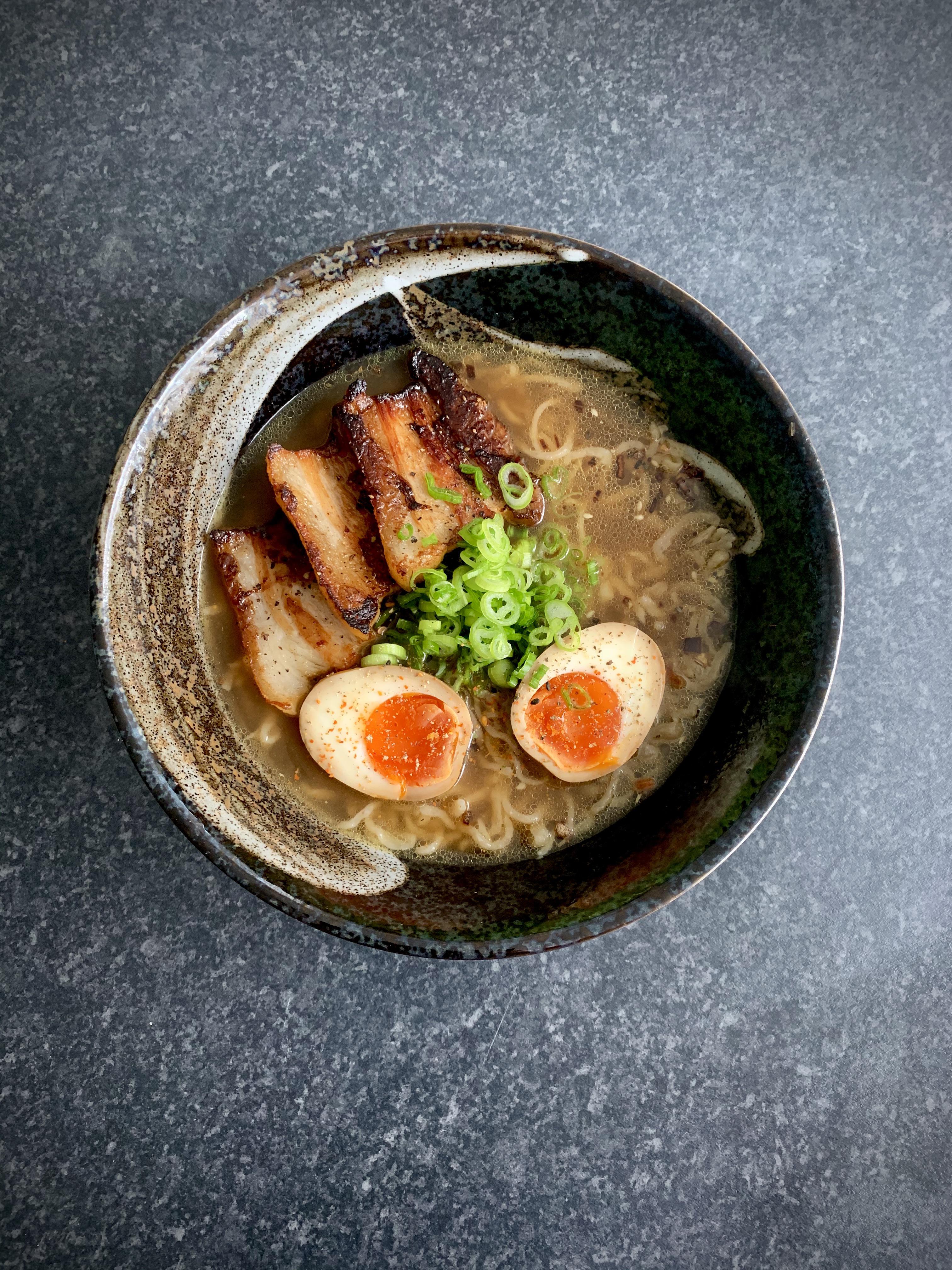 Chicken shoyu with charred leek aroma oil r/ramen