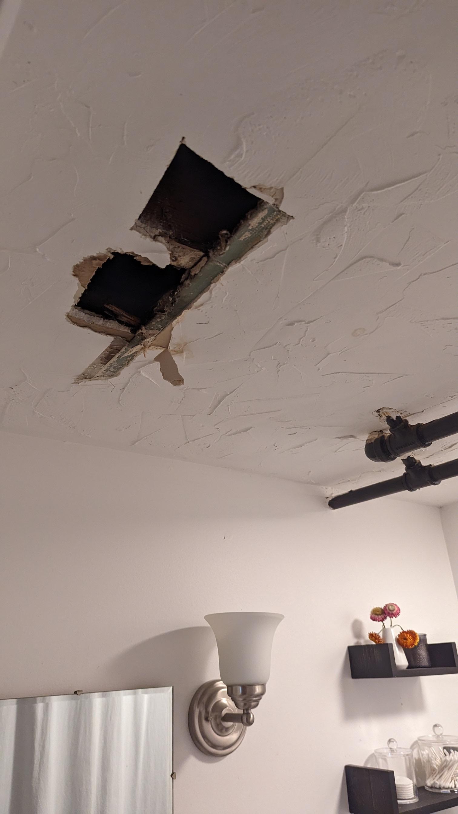 Fixing bathroom ceiling from leak r/DIY