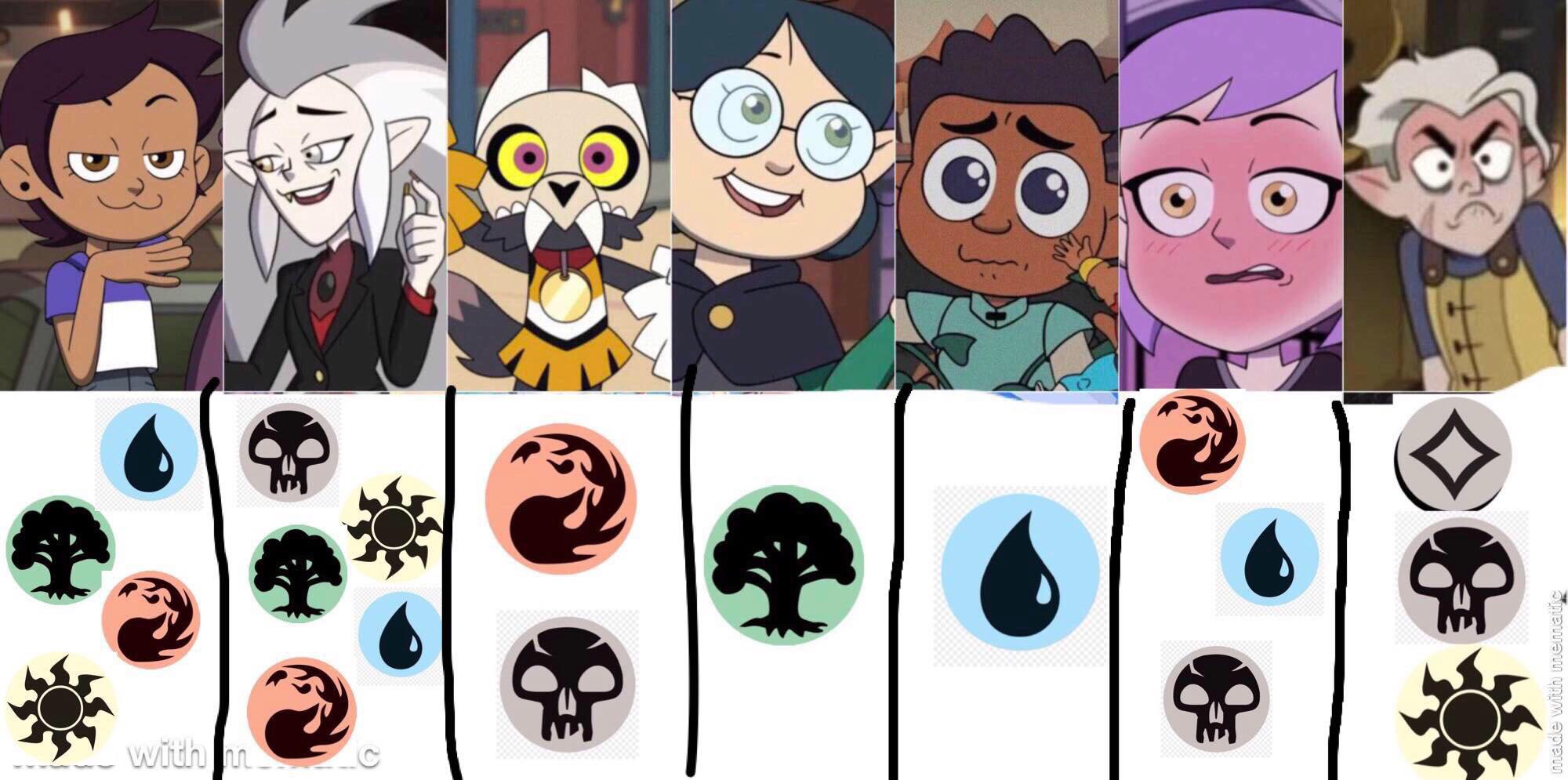 Owl House cast by their MTG color identities r/TheOwlHouse