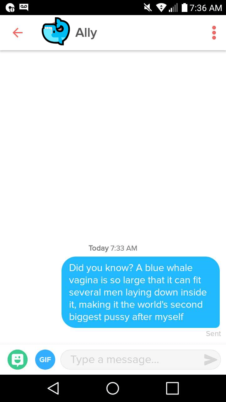 Her bio said she thinks whales are cool Tinder