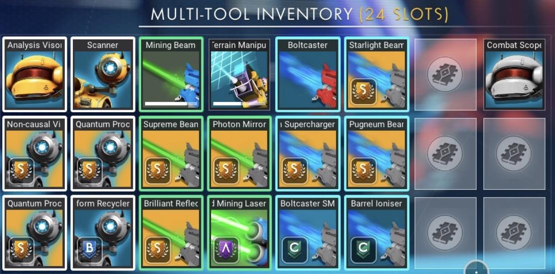 Optimal multi tool layout, with free space for an additional weapon of