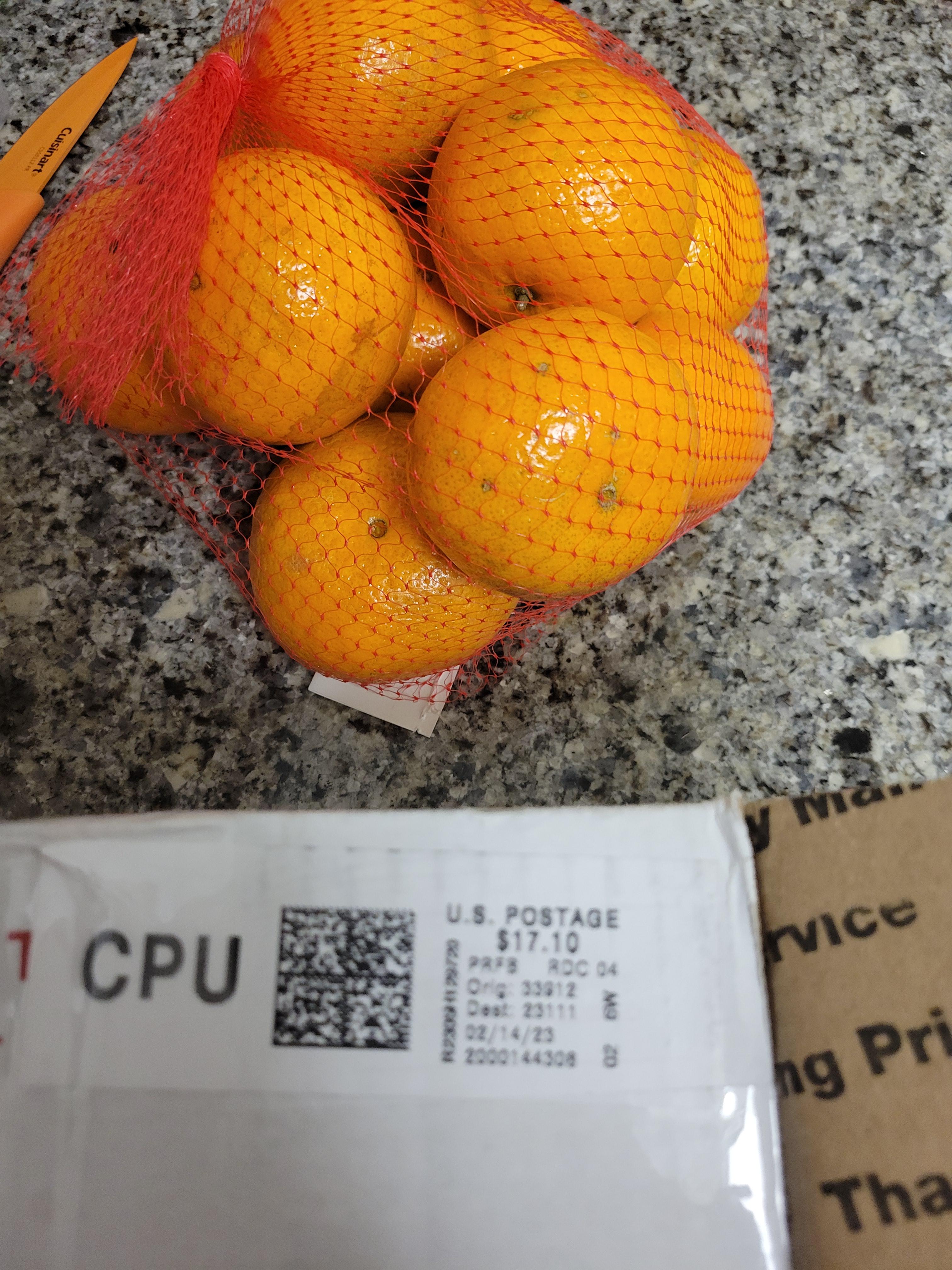My fiancees mother spends 20+ to ship us 1 bag of oranges from florida