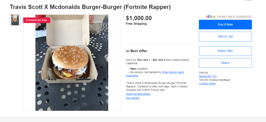 Travis Scott Burger Burger (Fortnite Rapper) CrackheadCraigslist