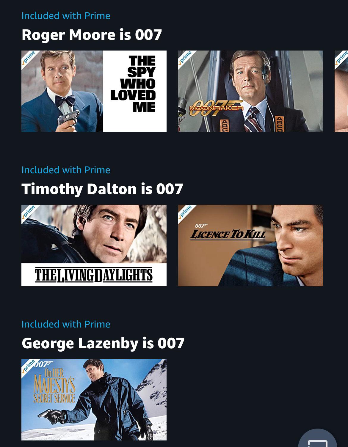 Bond has returned to Amazon Prime US, this time with a little more organization r/blankies
