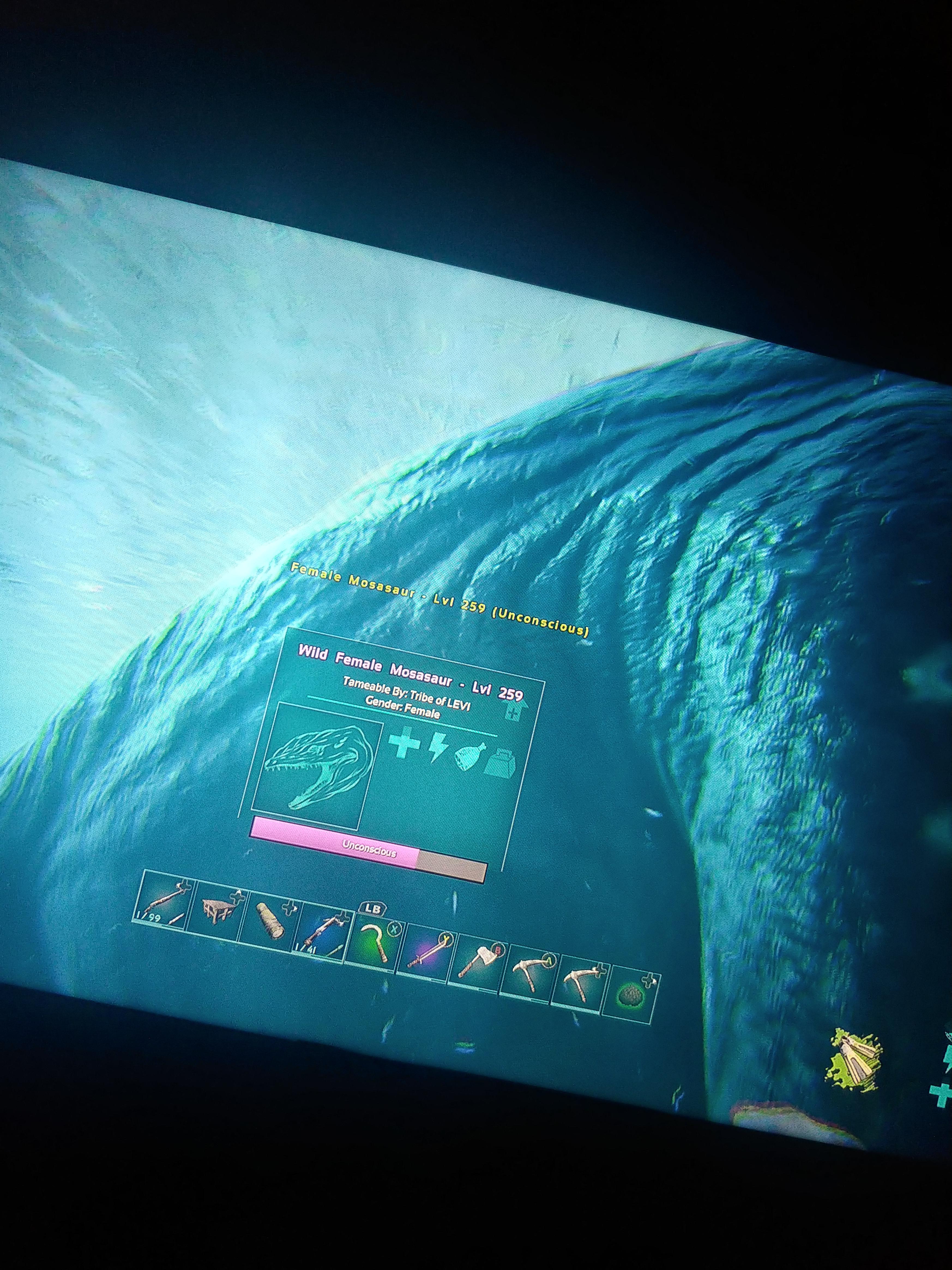 Having trouble taming mosasaur. Its been a while and the taming bar has