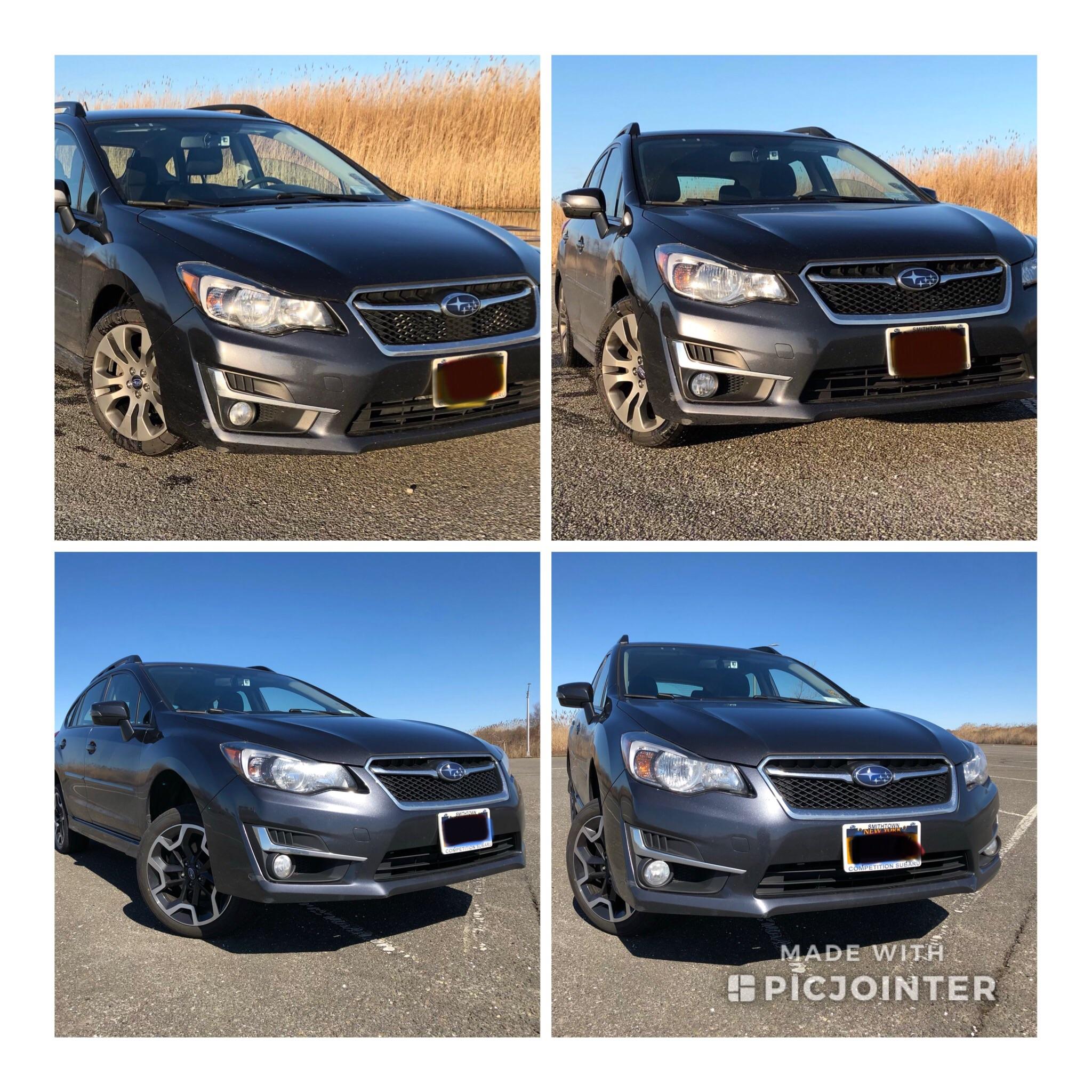 My lifted 2015 Impreza Sport Premium (pre-lift are the top, post are