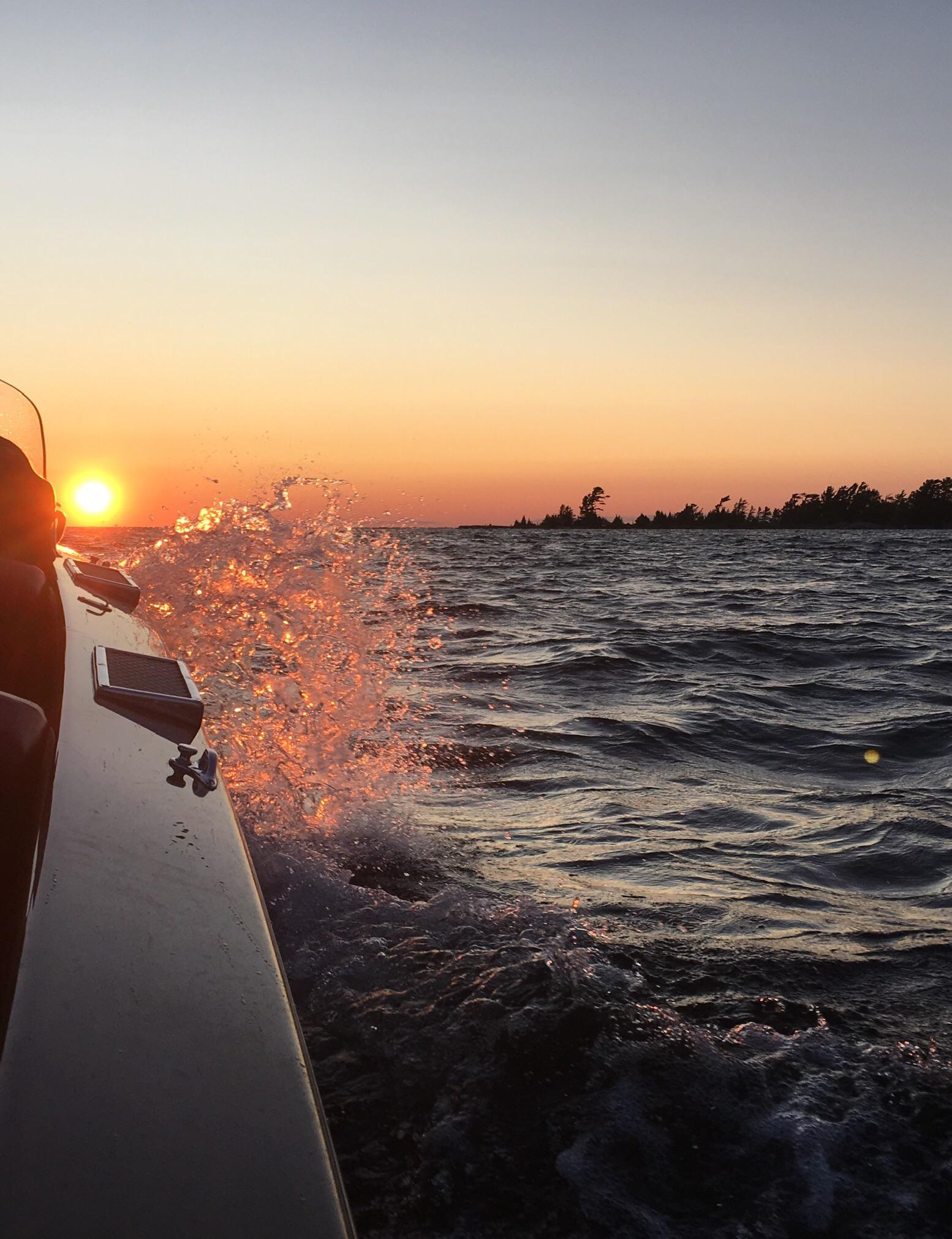 Just past the Pointe au Baril lighthouse. Bay sunsets never