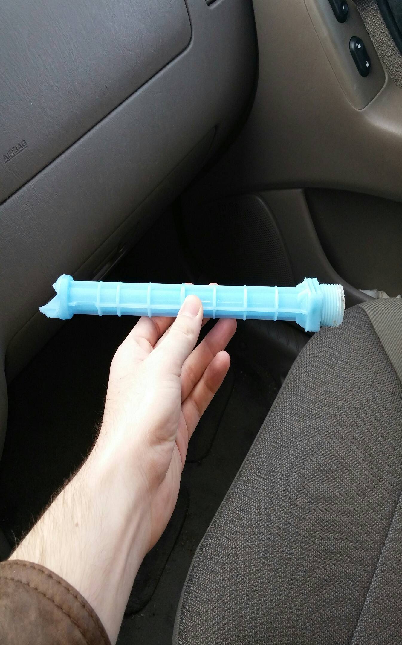 Freezing temperatures caused crack in washing machine piece (would love