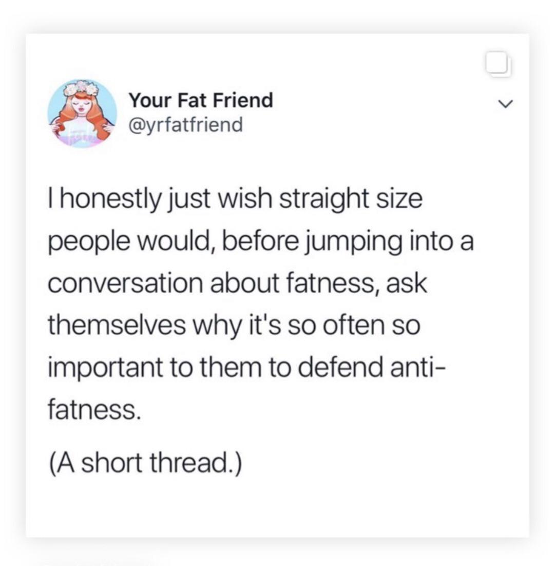Wha.... what does straight sized even mean? r/fatlogic
