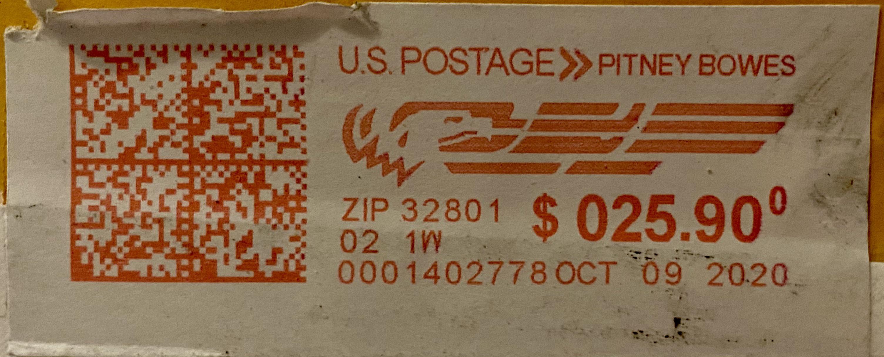 Is there a way to determine the weight of this parcel from the postage