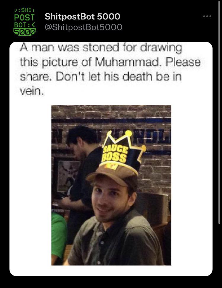 Shitpost bot featuring the sauce boss r/Vinesauce