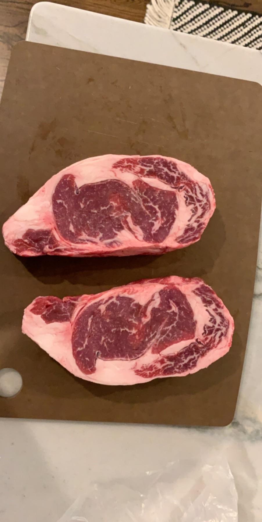 Looking forward to cooking these ribeyes I bought at an nearby local