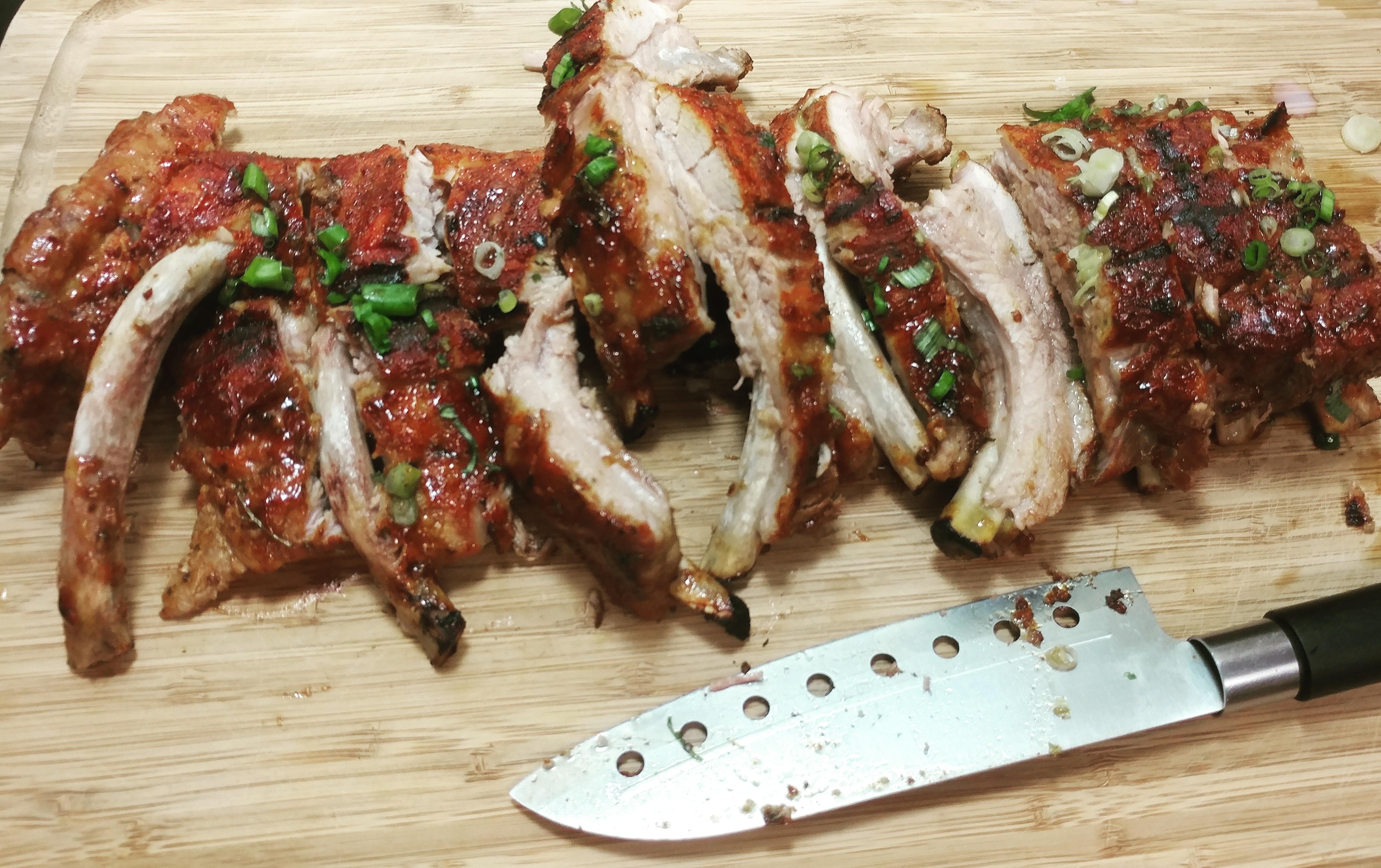 2 hour "quick ribs" dry rubbed and finished off with honey brown sugar