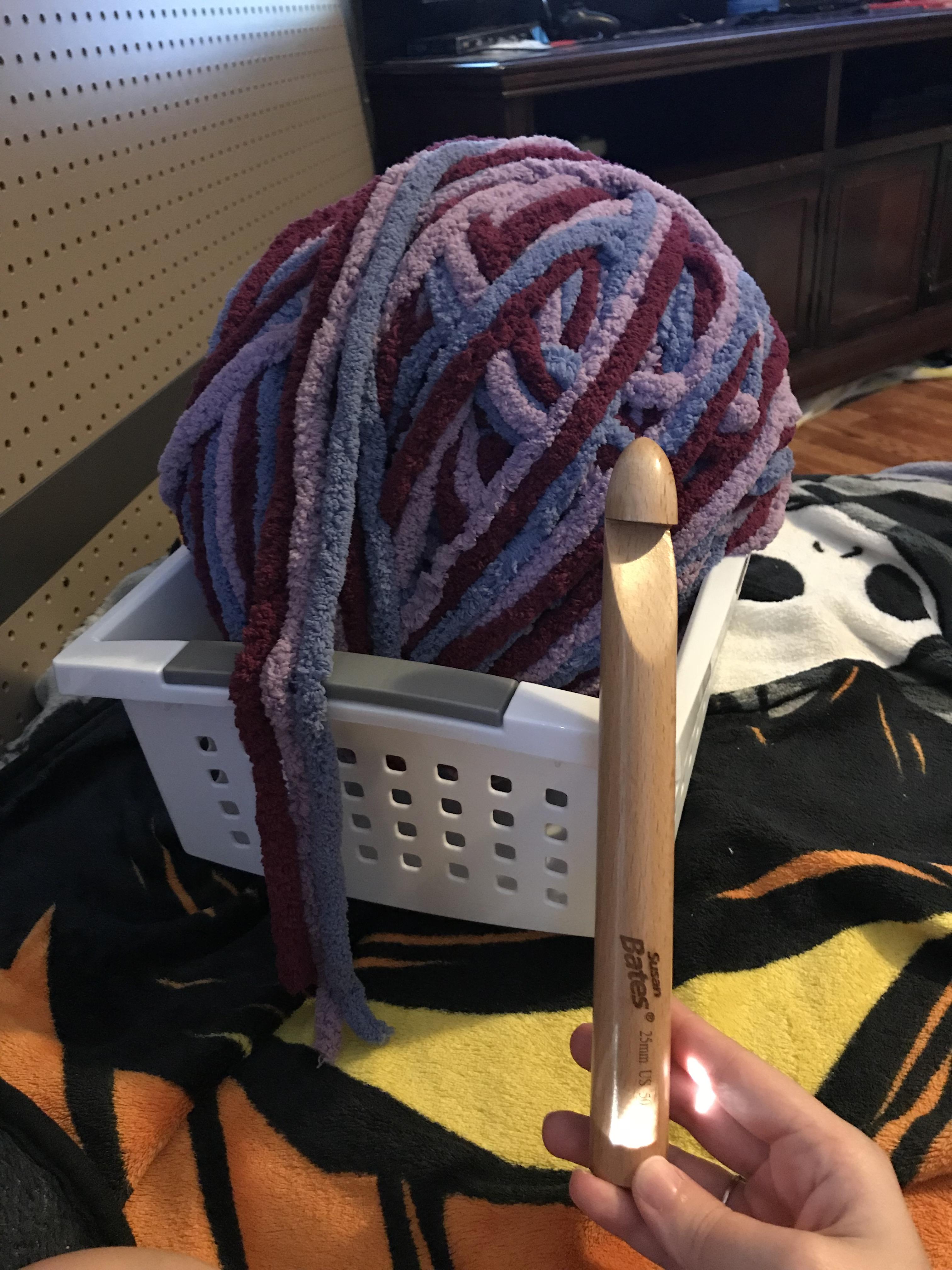 My giant hook for my giant yarn ball r/crochet