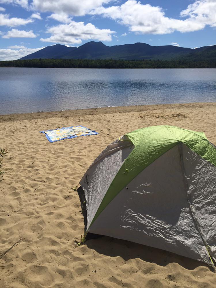 Flagstaff Lake with the Bigelow Range across r/camping
