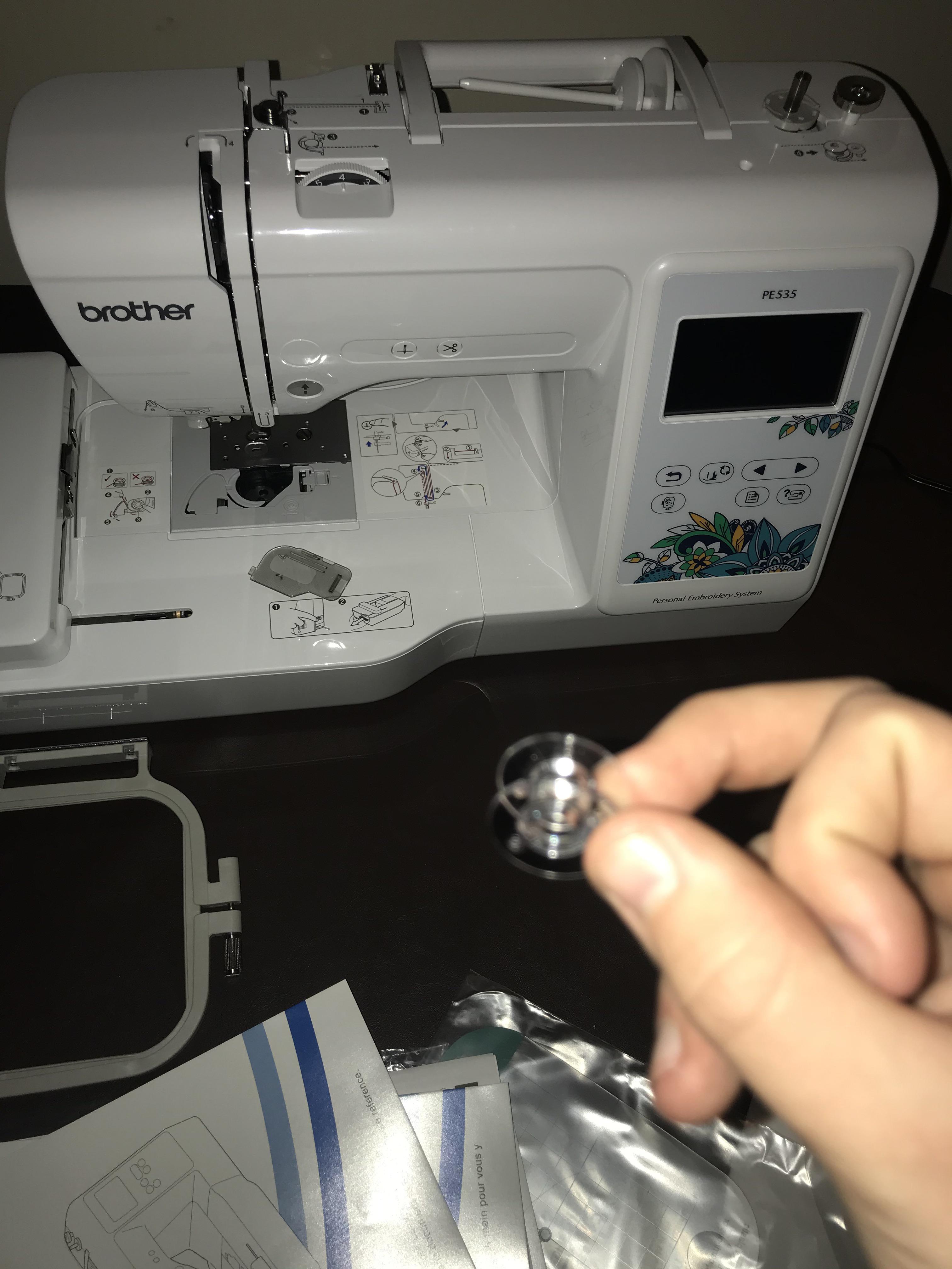 Got my brother pe535 today wondering the difference between 60wt and 90wt bobbins I posted a pic