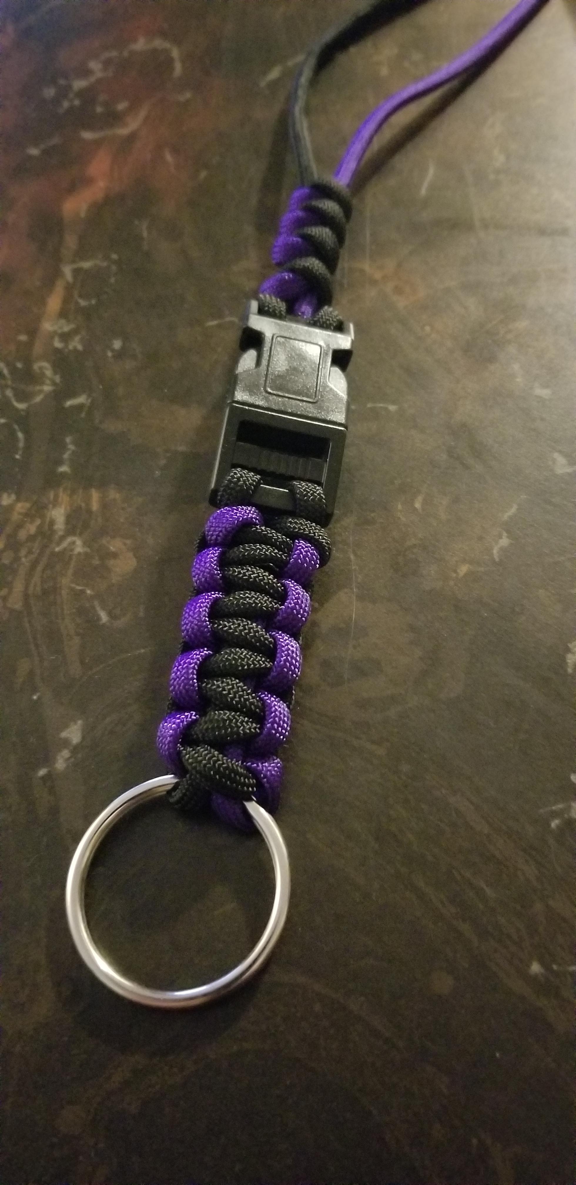 2 color neck ID lanyard r/paracord